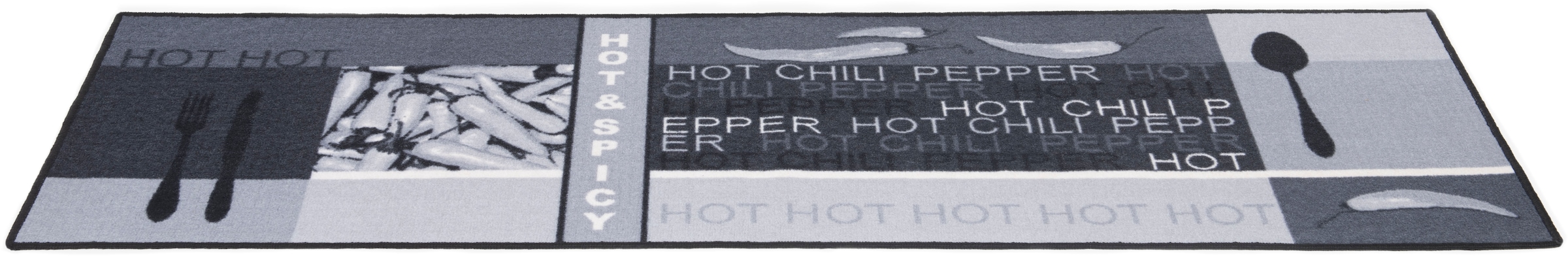 Küchenläufer »Hot Pepper«, rechteckig, Motiv Peperoni/Chili, mit Schriftzug, Küche,...