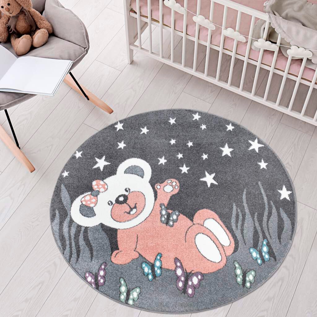 Carpet City Kinderteppich "ANIME916", rund, 11 mm Höhe, Kinderzimmer Teppich Modern mit lustigen Cartoon-Figuren, Multi