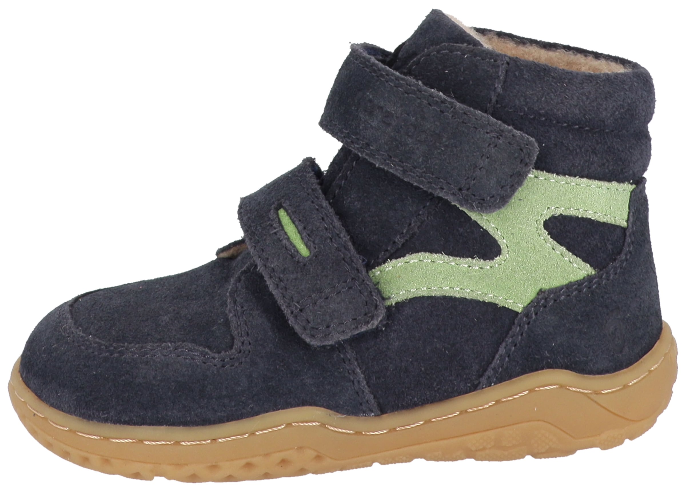 Lurchi Barfußschuh "Samu Barefoot" Klettschuh, mit Kontrastbesatz, Größenschablone zum Download