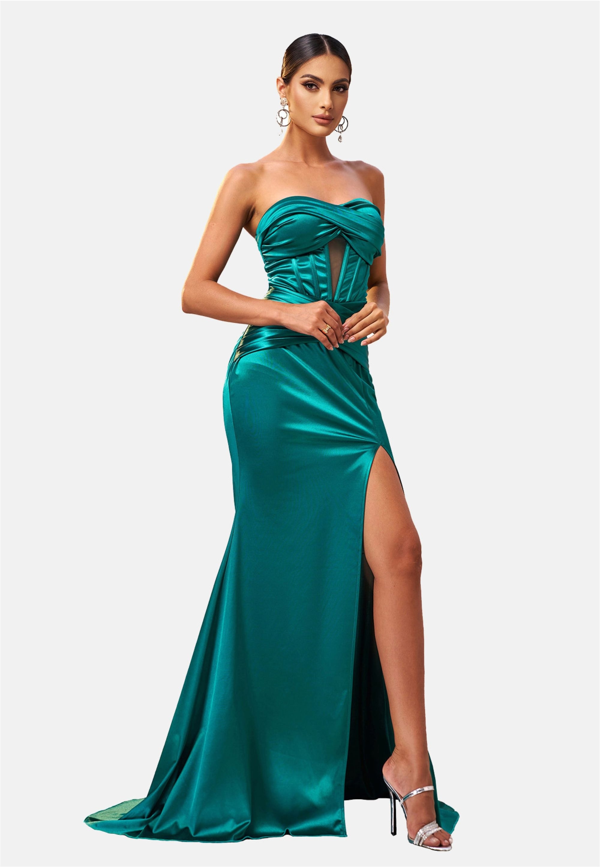 Moda Minx Jerseykleid »Daisy Long Slit Dress«, mit wunderbarem Korsett-Element