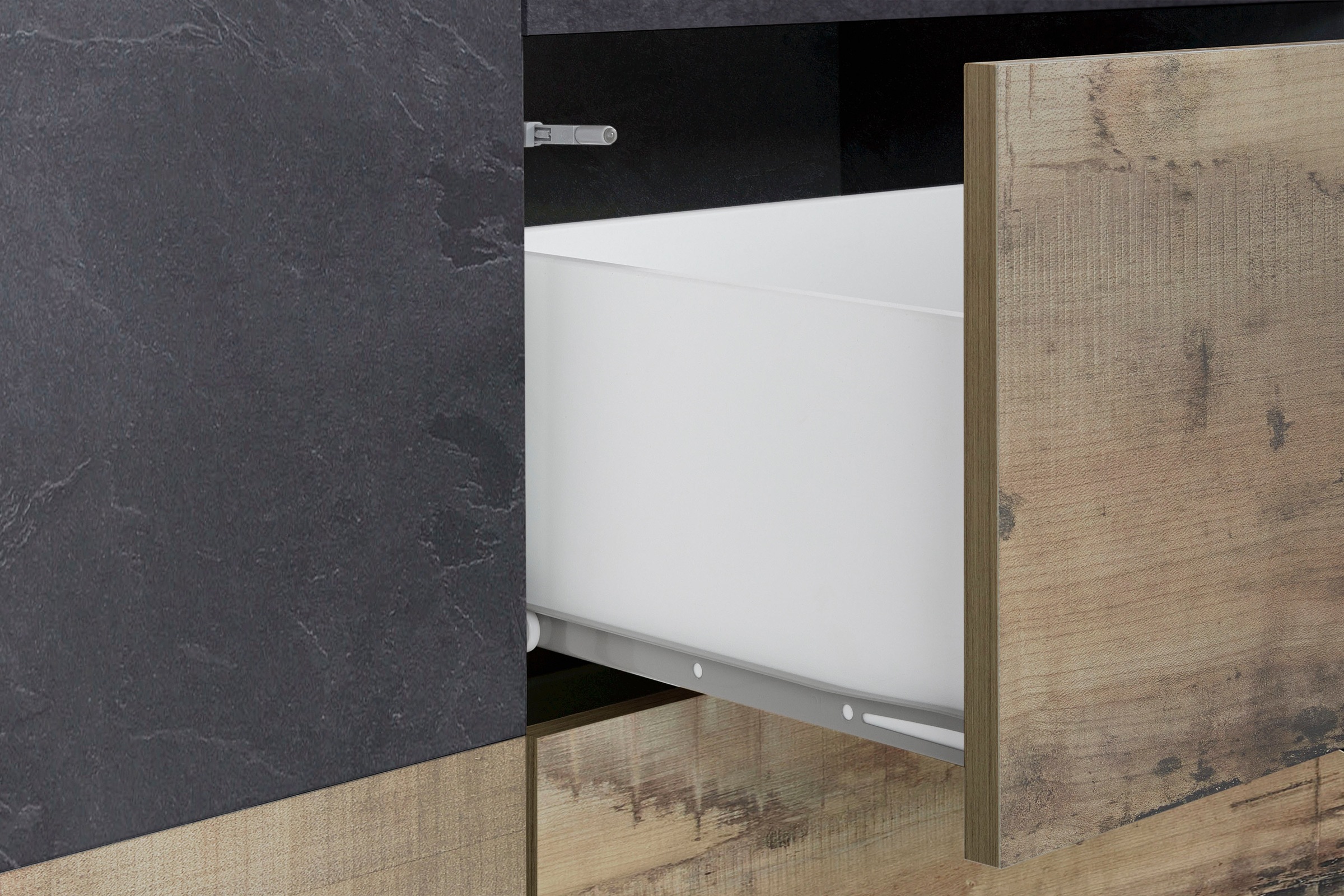 INOSIGN Sideboard »ALIEN-Kommode, Schrank, Anrichte mit 4 Türen und 3 Schubkästen«, Sideboard Breite ca. 200 cm "100 % Made in Italy"