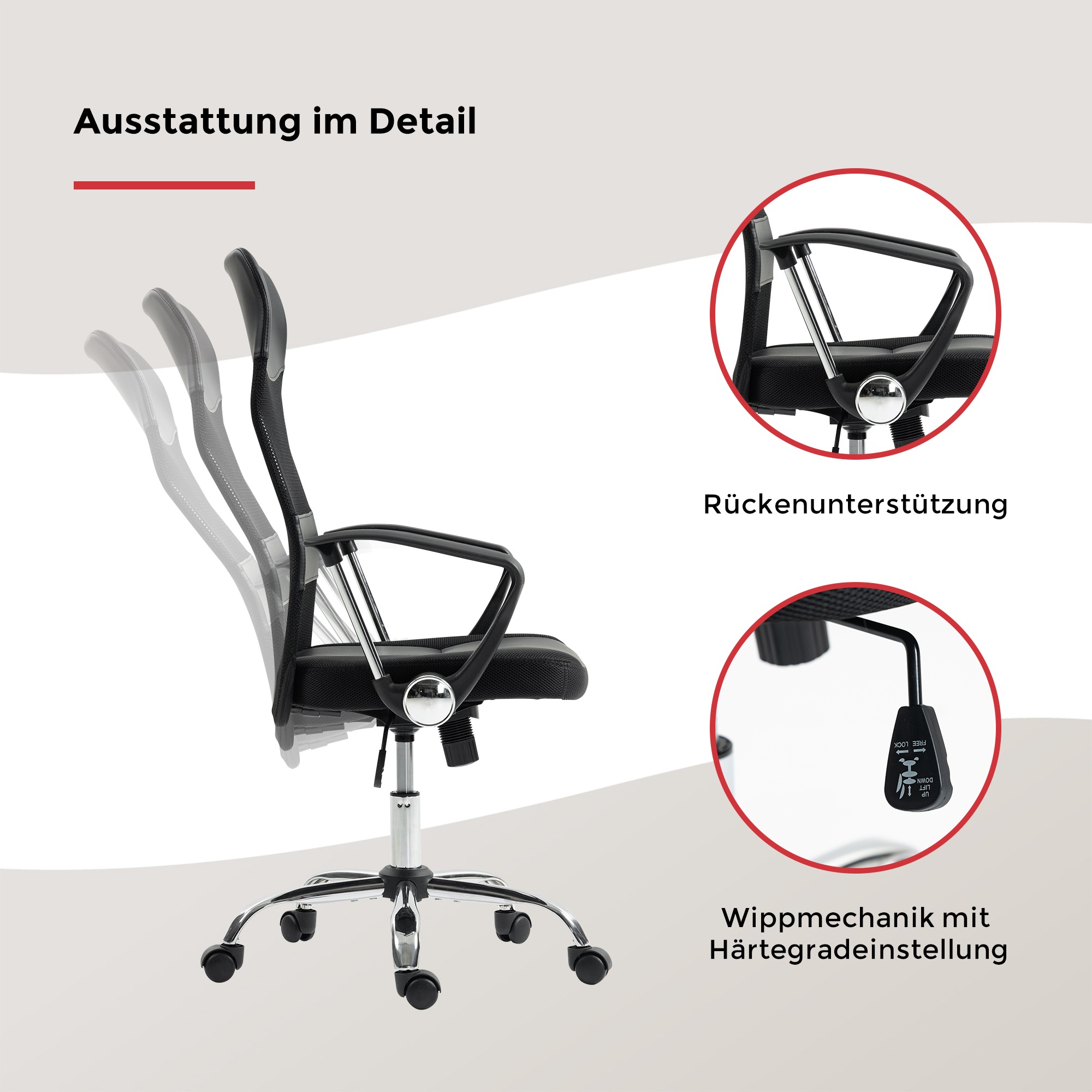 Duo Collection Bürostuhl »Regensburg« () mit verchromten Fußkreuz, Chefsessel