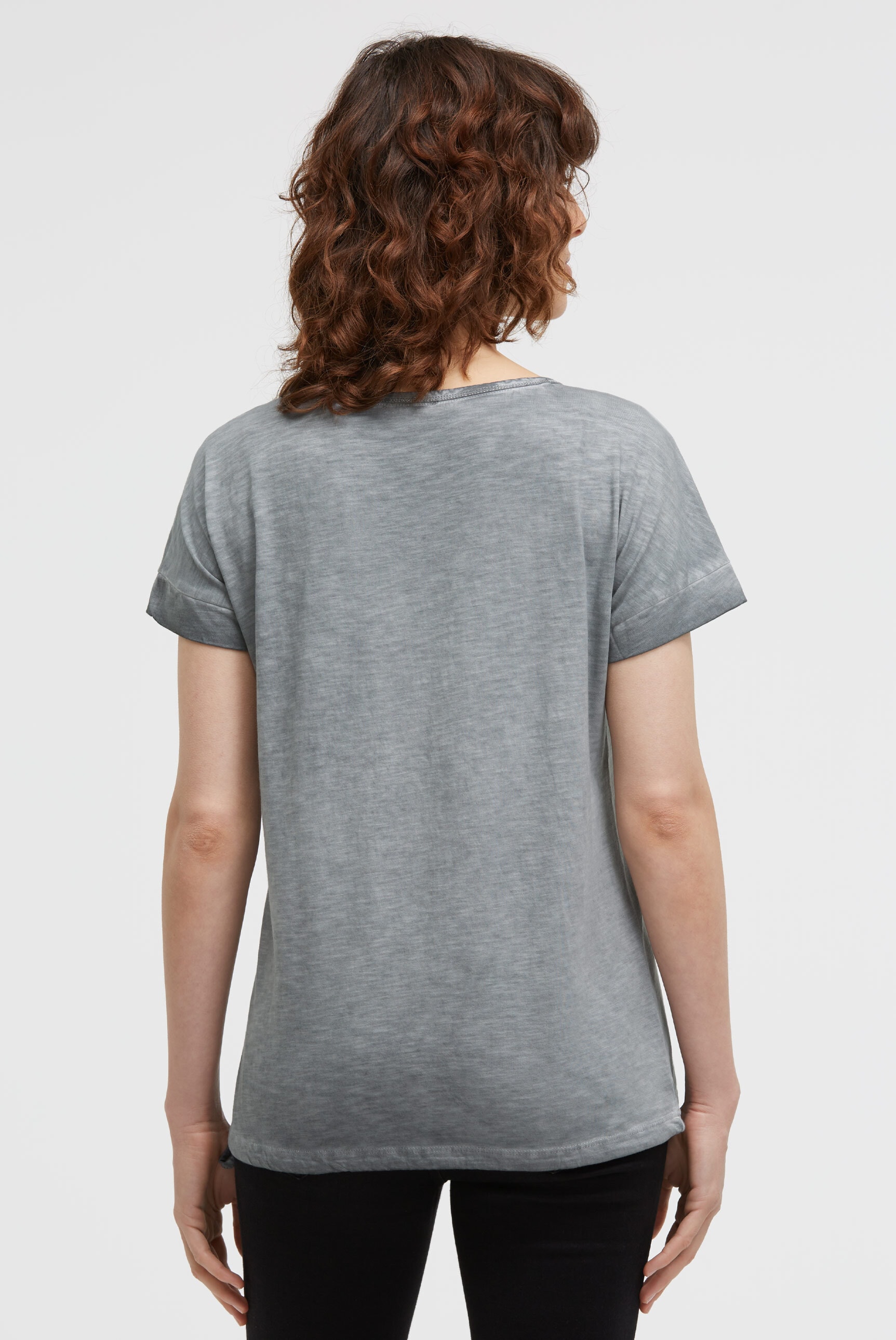 SOCCX Rundhalsshirt, mit Bindeband am Saum