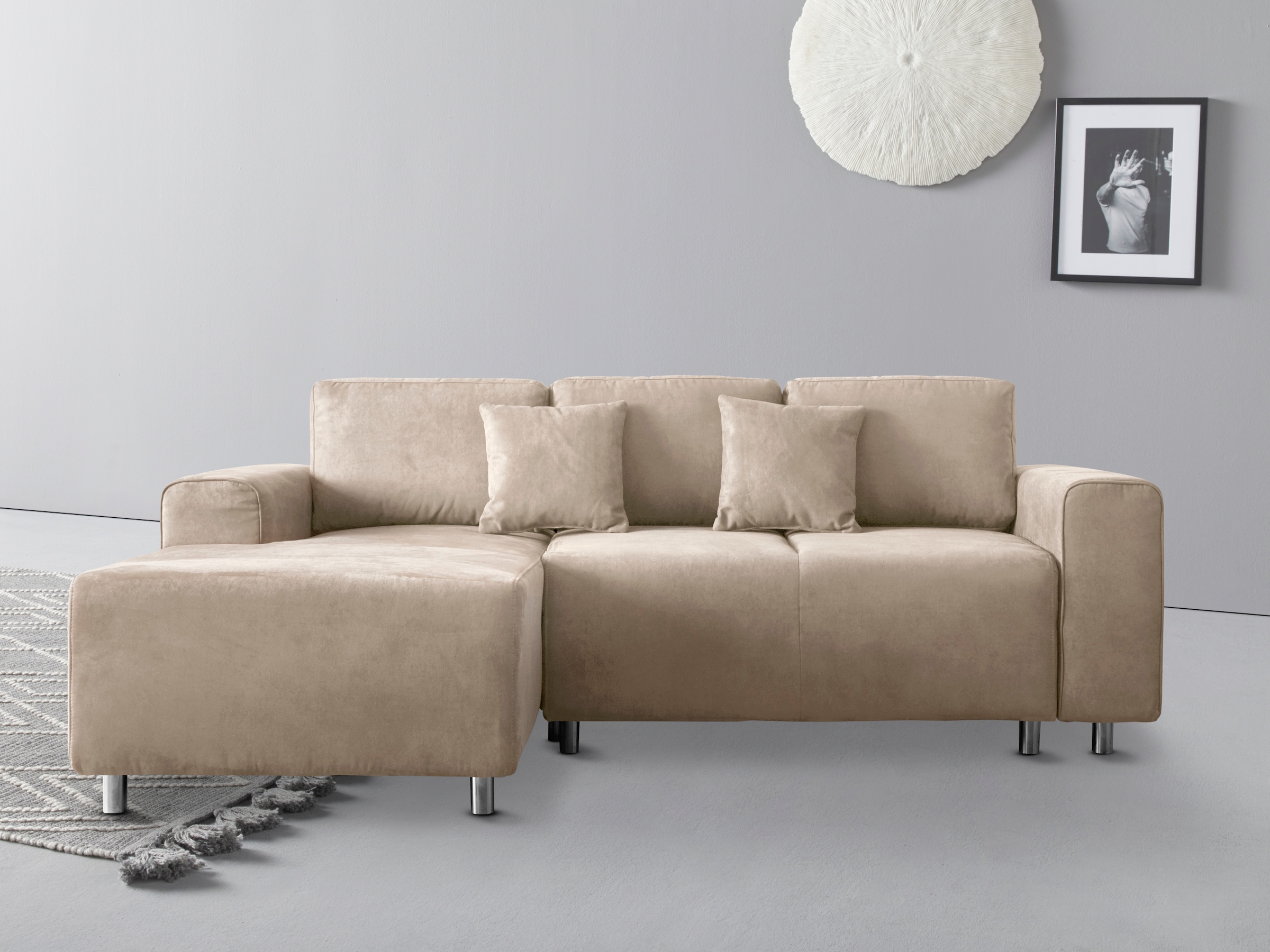 Home affaire Ecksofa "Györ" L-Form, wahlweise mit Bettfunktion und Bettkast günstig online kaufen