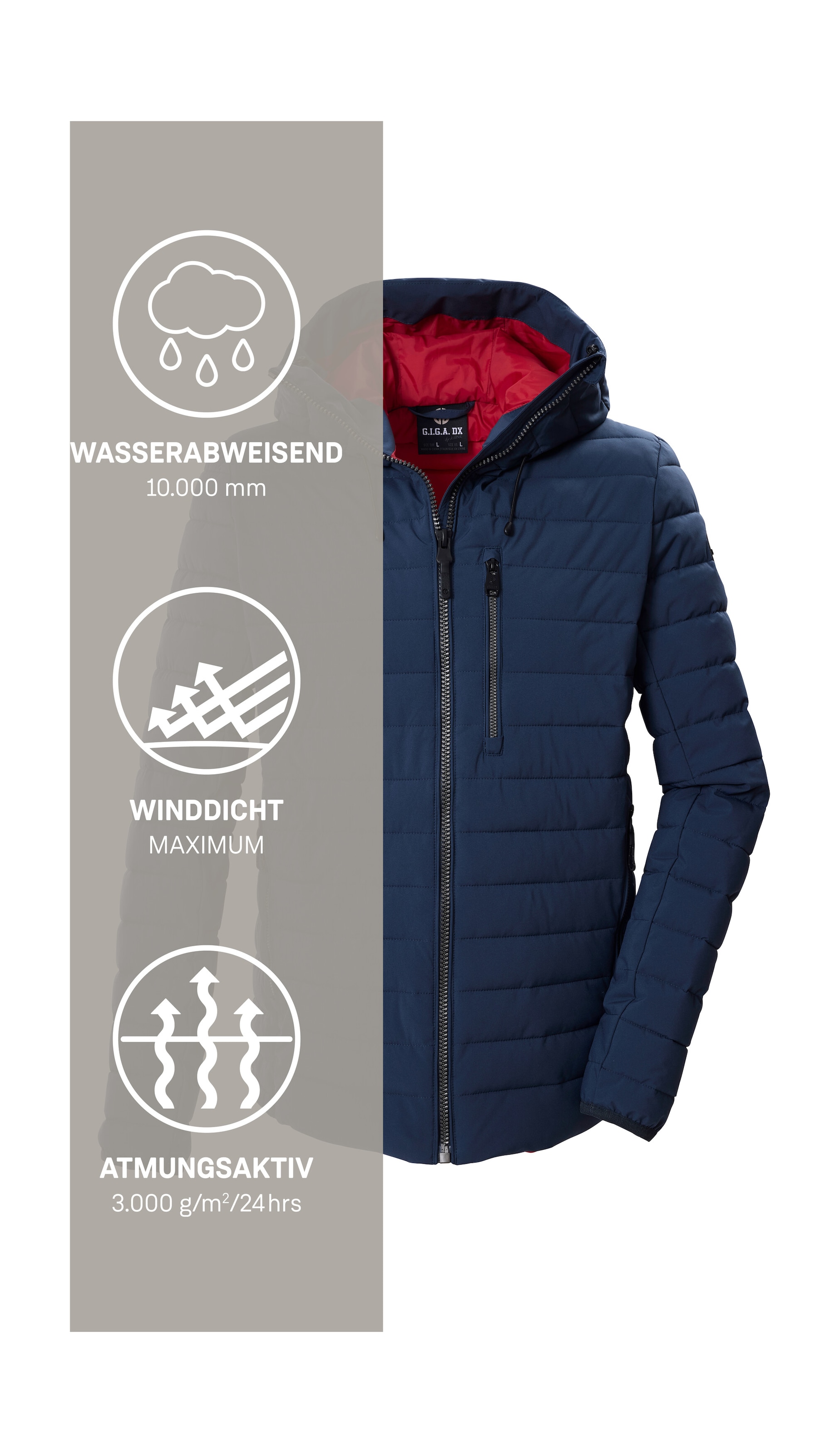 G.I.G.A. DX by killtec Steppjacke »GW 15 MN QLTD JCKT« Winddichte, wasserabweisende Herren Steppjacke mit Teflon EcoElite™