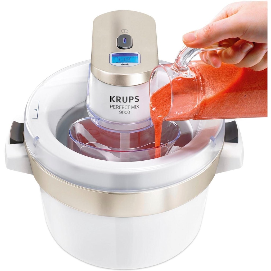 Krups Eismaschine »GVS241 Venice Perfect Mix«, 1,6 l, 6 W, 1,6L Kapazität für 1L Eis, ohne Kompressor, inkl. Rezeptheft + Löffel