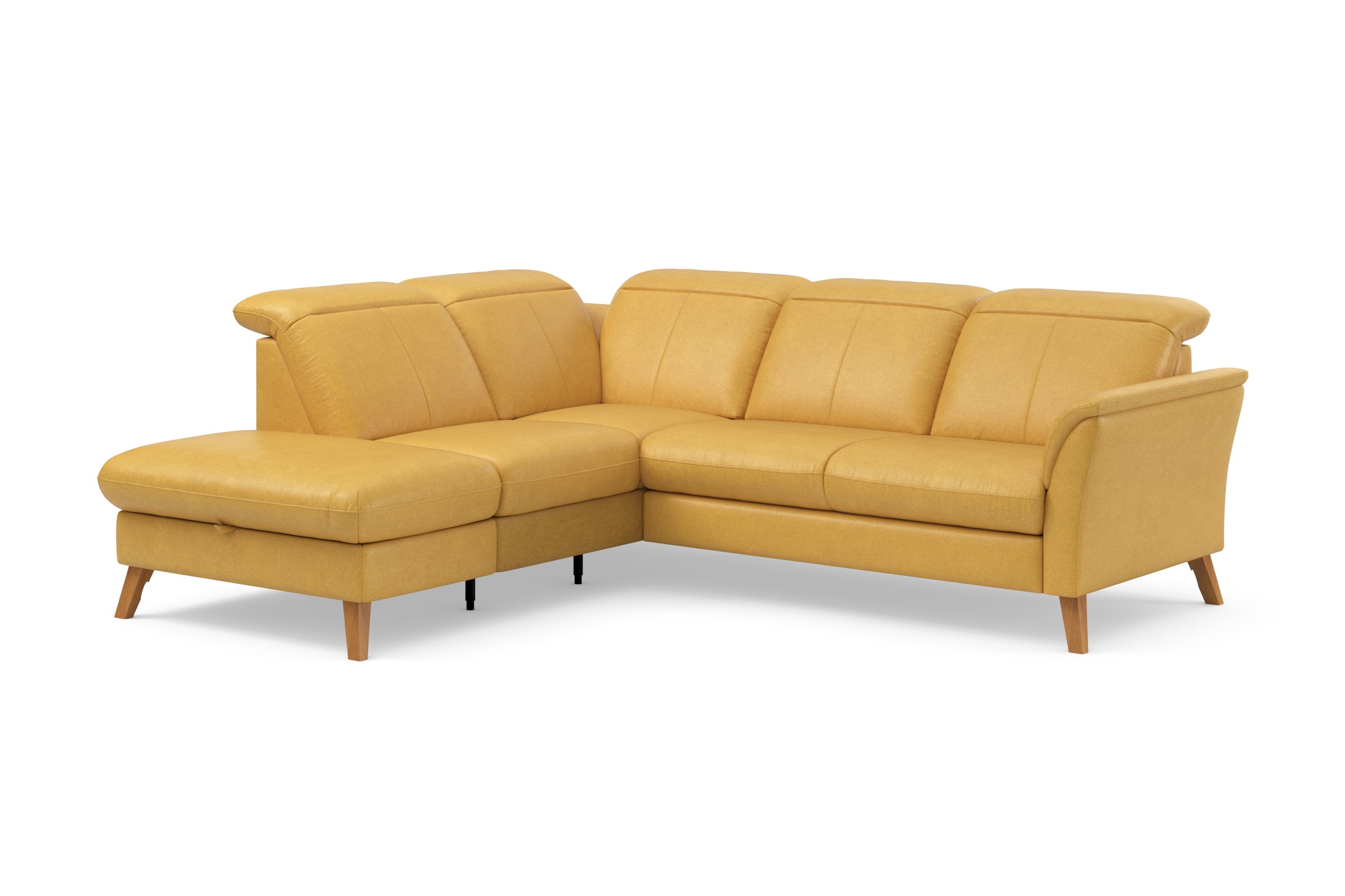 Ecksofa SIT & MORE "Romero L-Form", gelb (dijon), B:250cm H:91cm T:220cm, 100% Polyester, Sofas, Ecksofa, wahlweise mit oder ohne TV-Funktion, Bettfunktion, Bettkasten 8