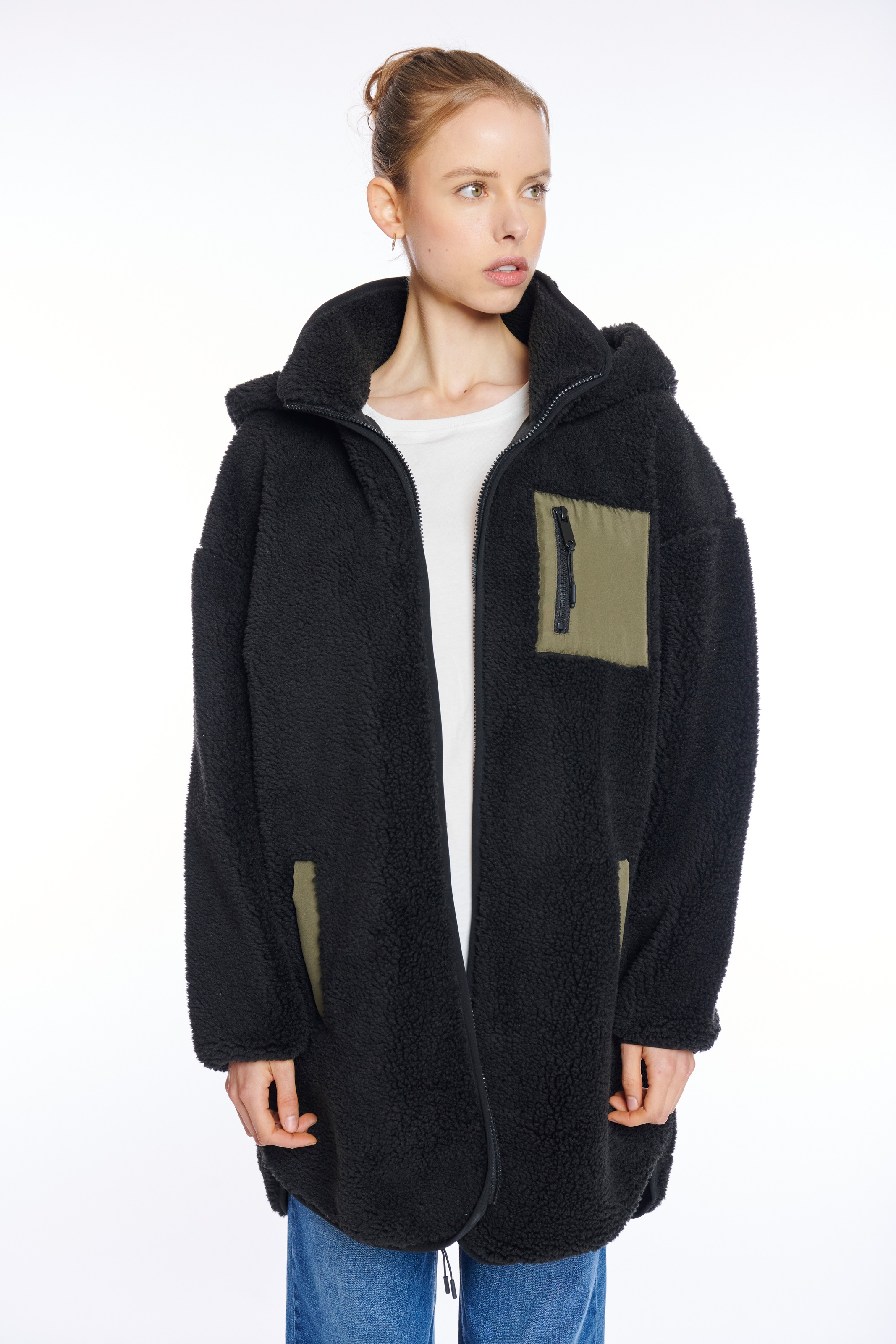 HaILY’S Kapuzenplüschjacke "LS P JK Te44ddy" mit Kapuze abgerundeter Saum, günstig online kaufen