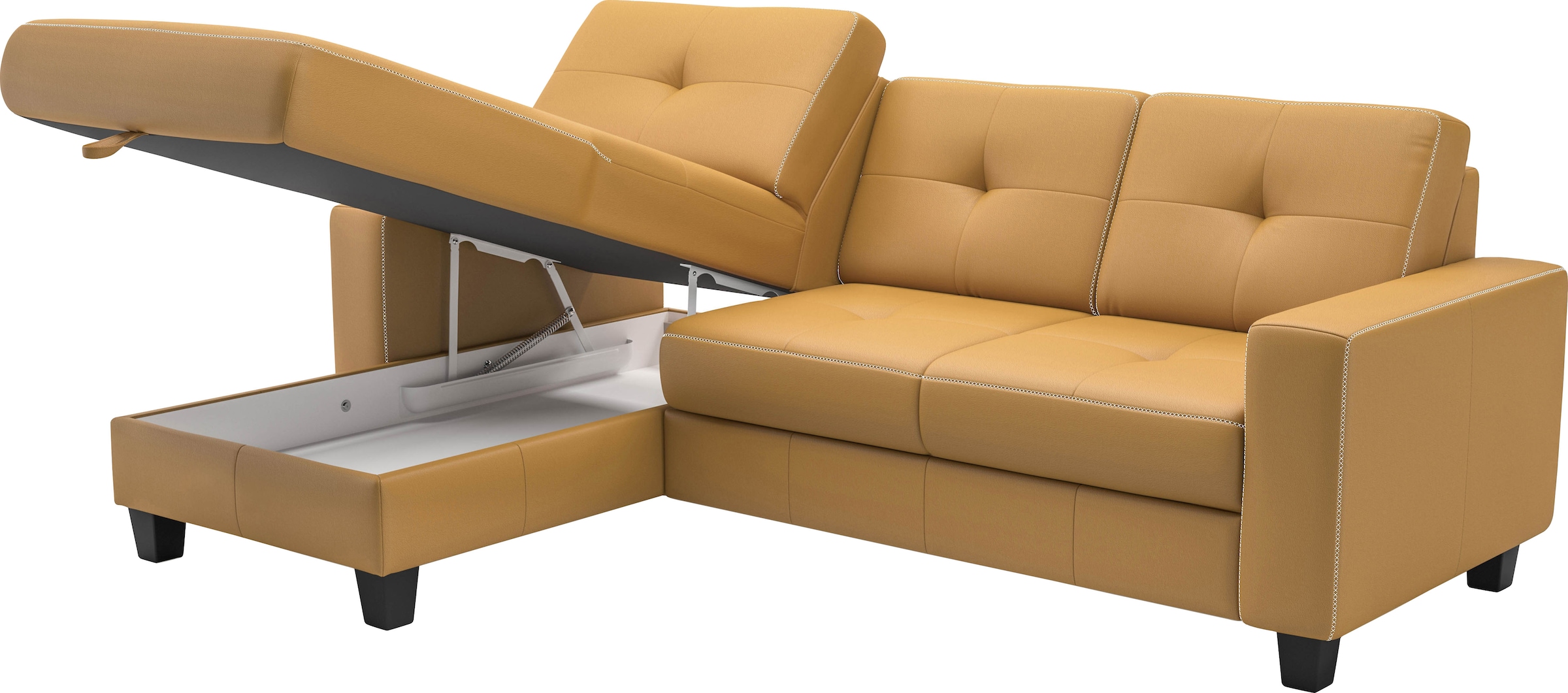 Places of Style Ecksofa »Varese«, wahlweise mit Bettfunktion und Bettkasten
