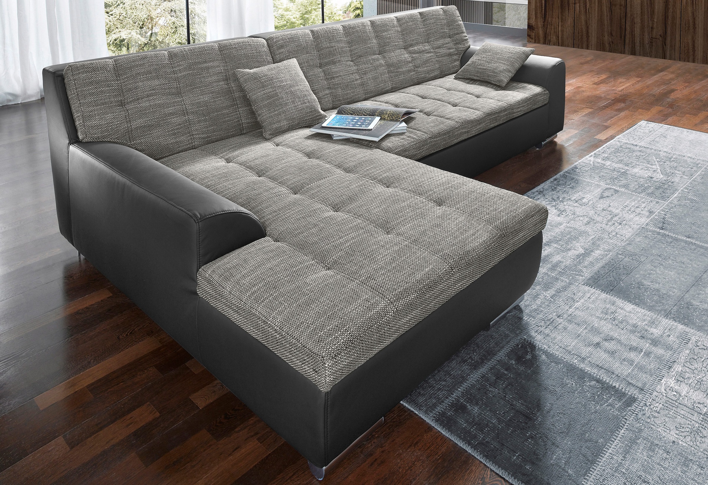 DOMO collection Ecksofa Treviso, wahlweise mit Bettfunktion, incl. Zierkiss günstig online kaufen
