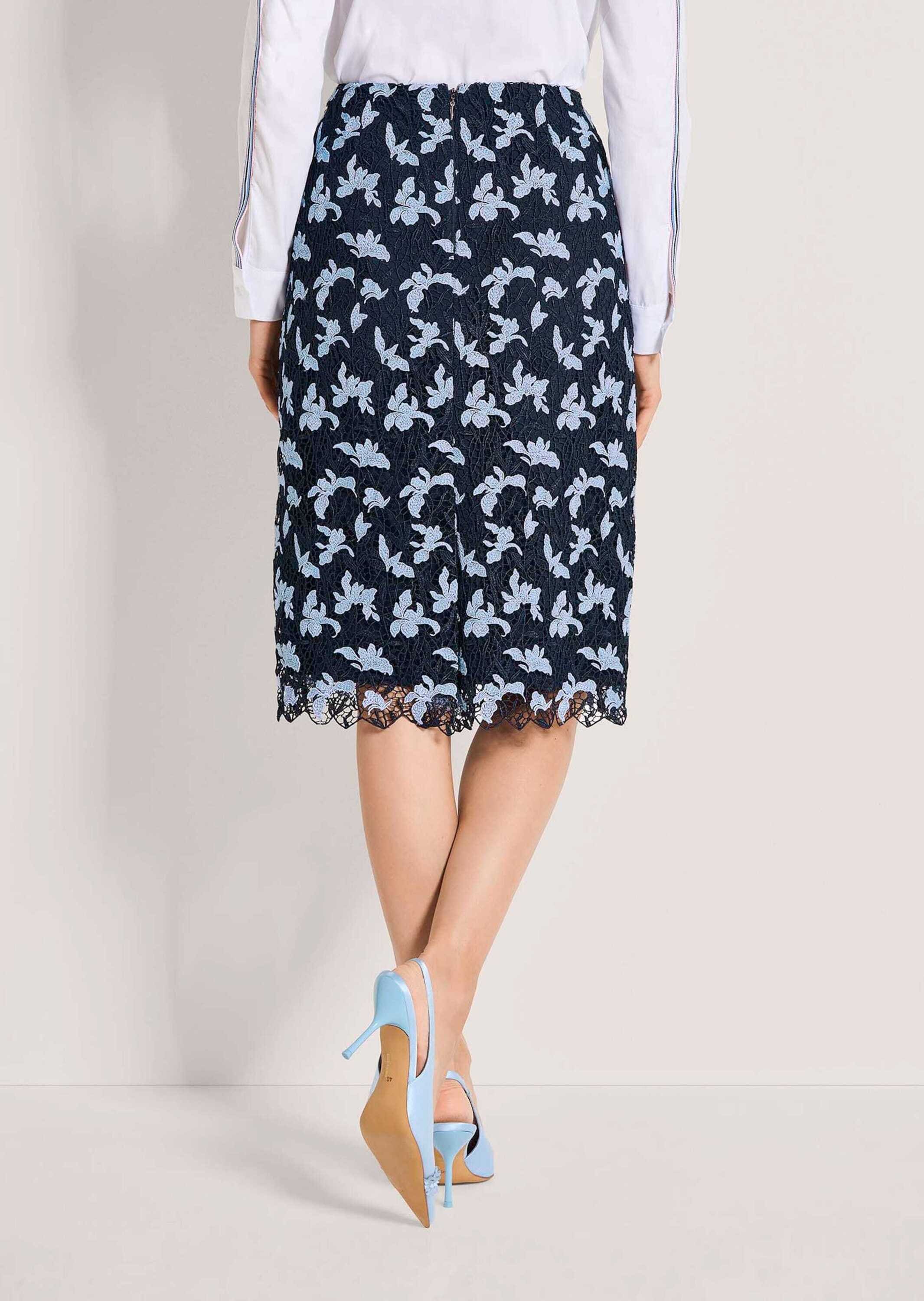 MADELEINE Bleistiftrock »Spitzenrock Midirock mit floralen Akzenten«