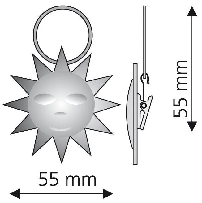 Liedeco Gardinenring »Sonne«, (Packung, 4 St., mit Dekoklammer), für  Gardinenstangen Ø 16 mm auf Rechnung | BAUR