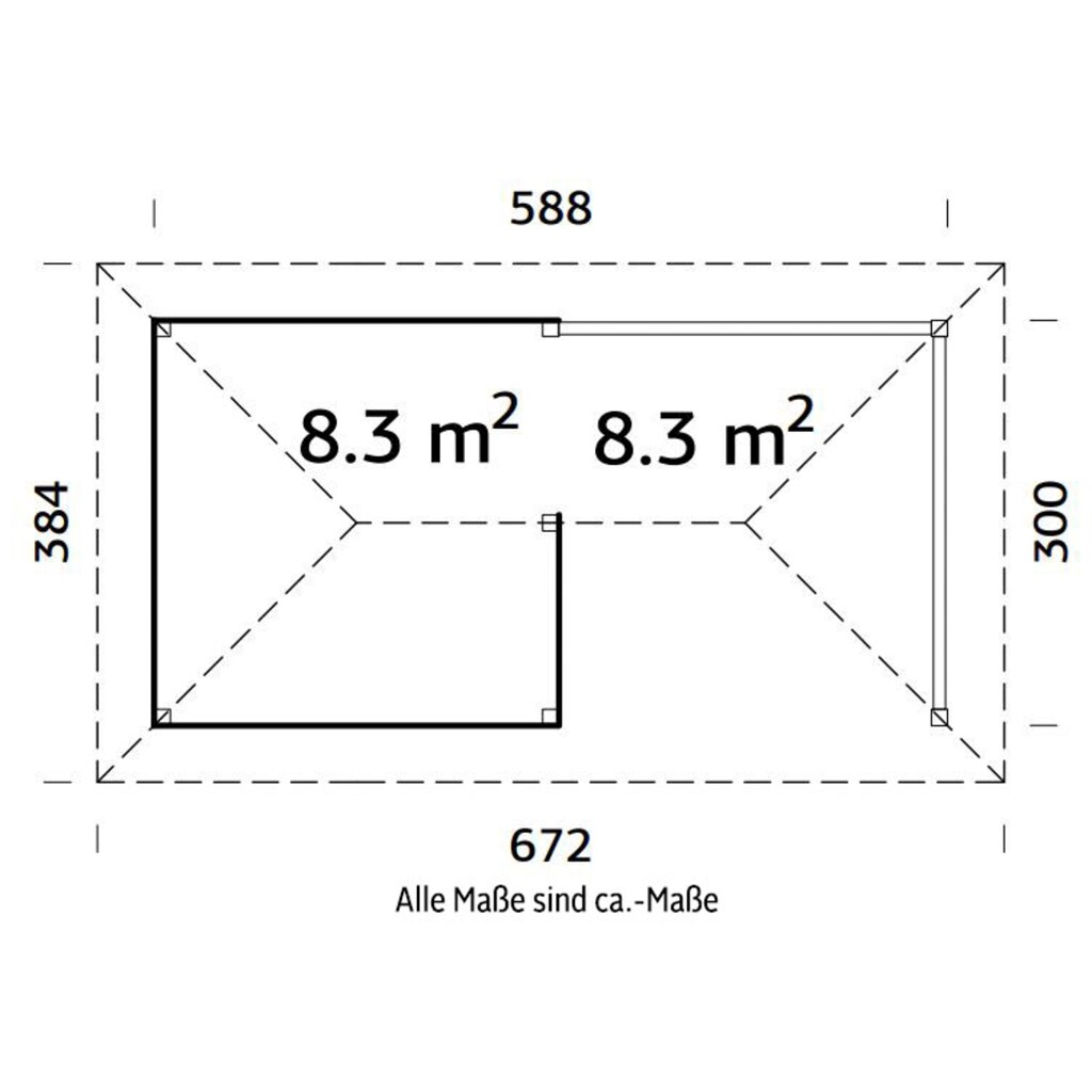Palmako Holzpavillon »Bianca 16,6 m² Set 3«