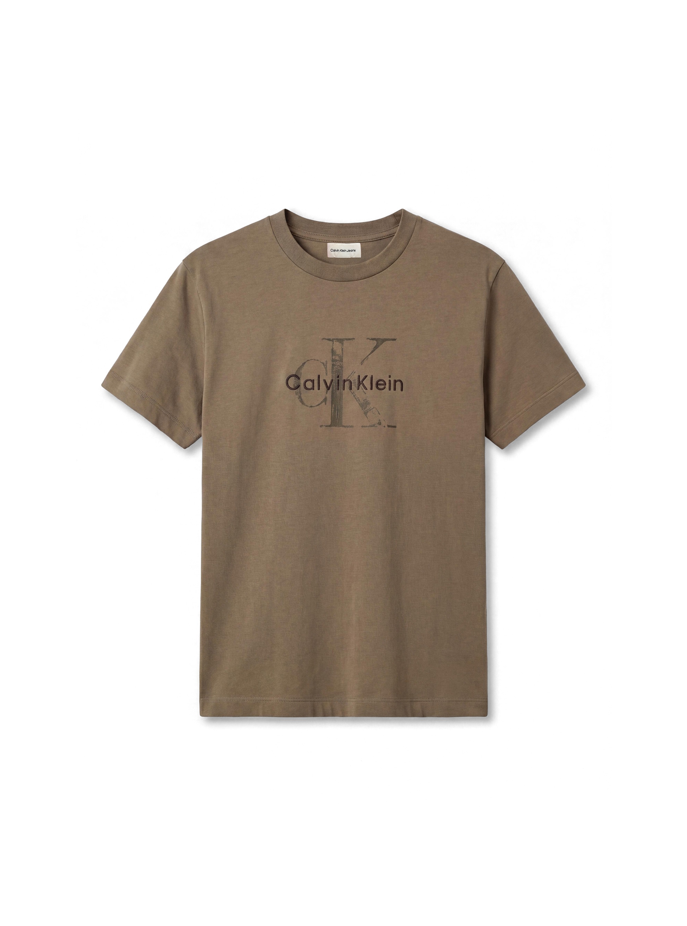 Calvin Klein Jeans T-Shirt Rundhalsausschnitt, Regular Fit, Logo-Print