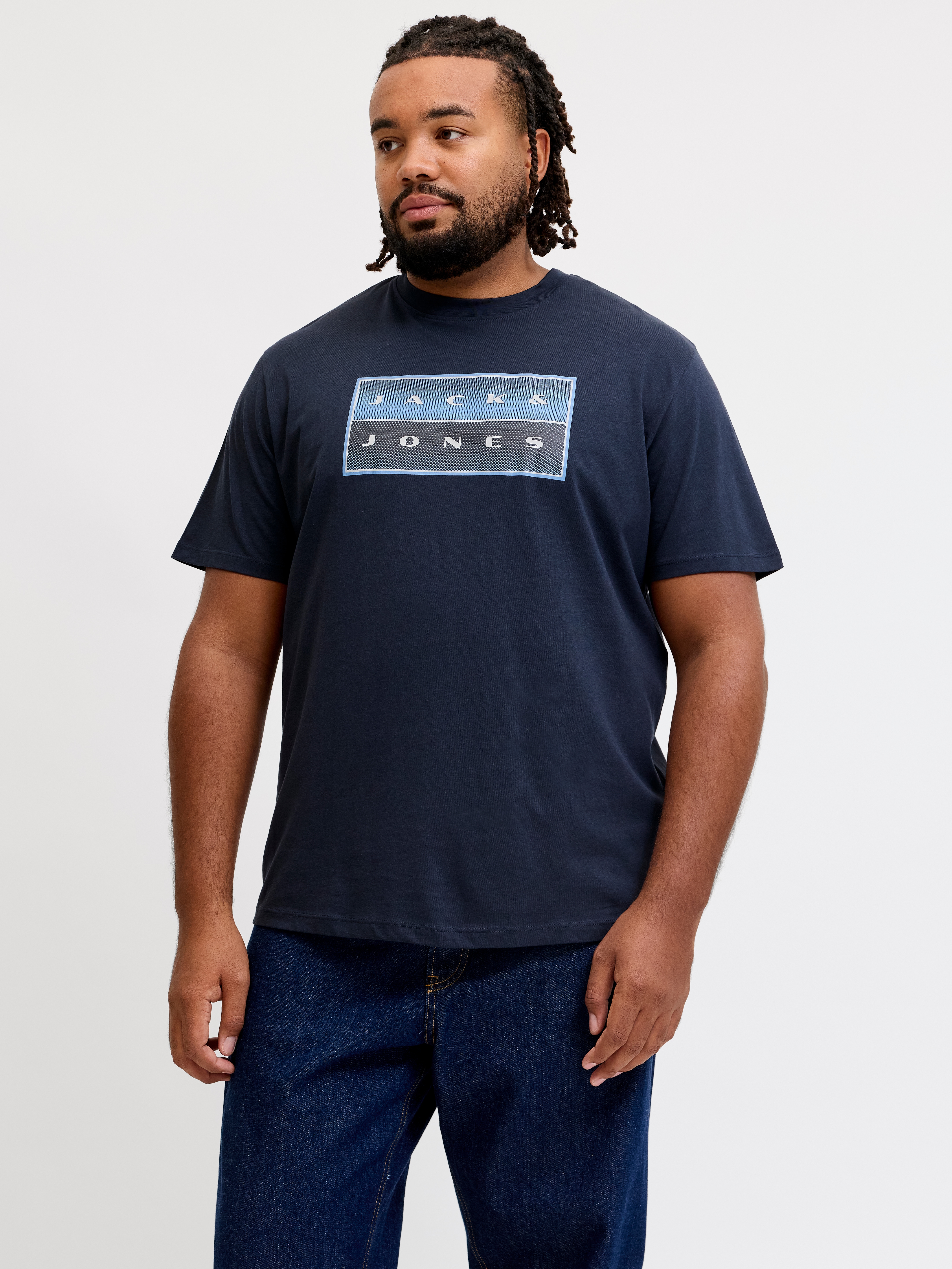 Jack & Jones PlusSize T-Shirt "JCOFUSION BOX PRINT TEE SS CN PLS" Baumwolle, regular fit