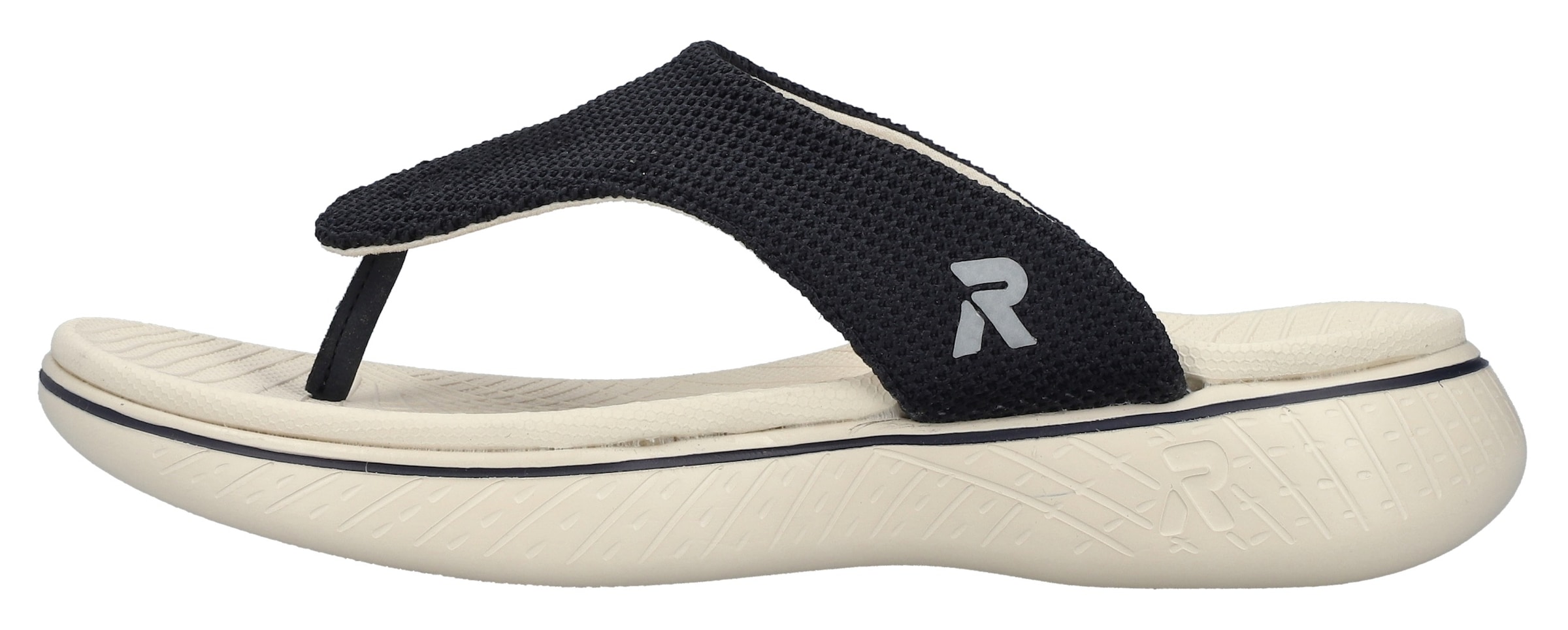 RIEKER Sport Zehentrenner, Sommerschuh, Strandschuh, Badeschuh, Urlaubschuh mit weichem Zehensteg