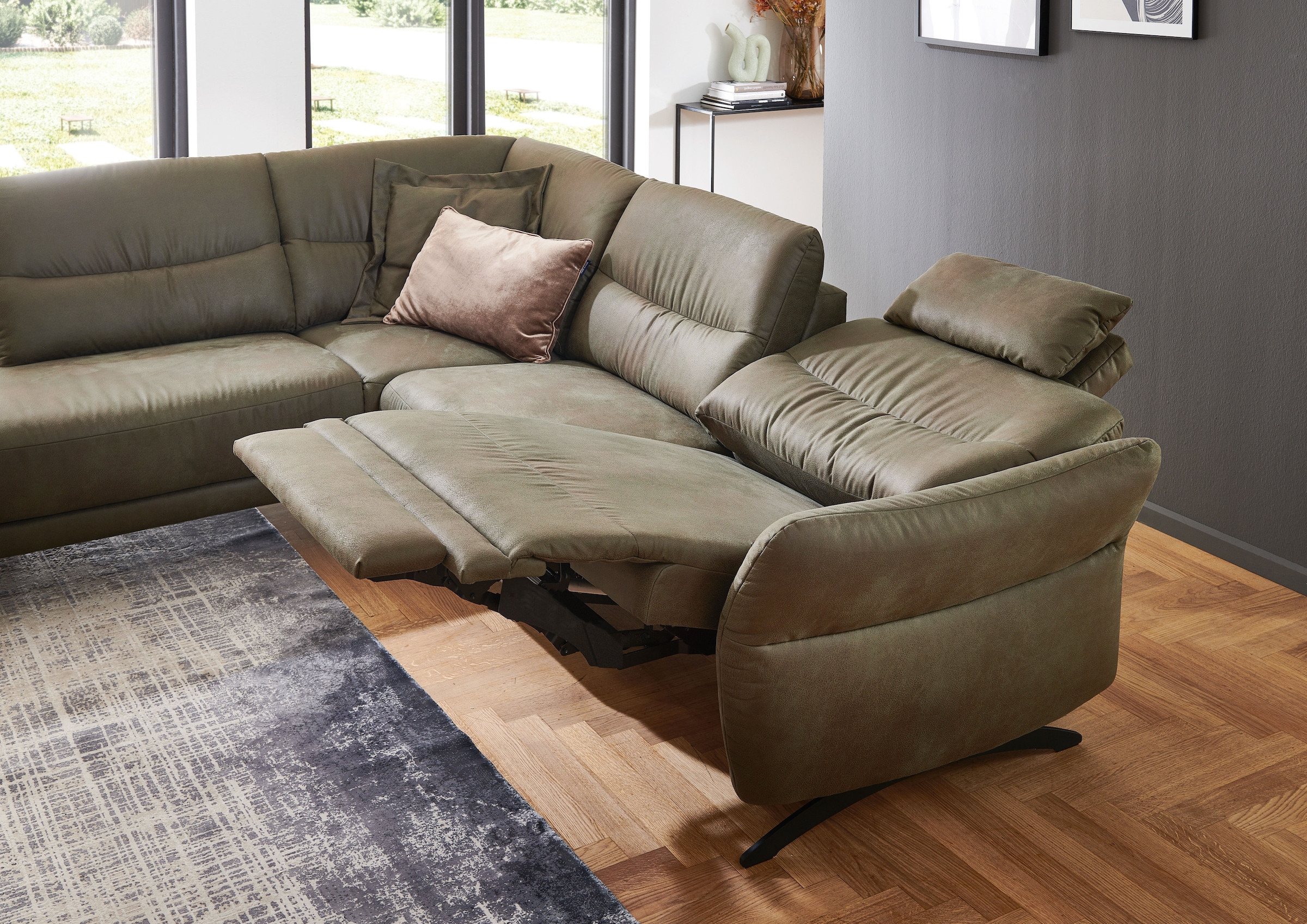 Home affaire Ecksofa »Novalis, Herz-Waage-Funktion & klappbarer Armlehne« Ergonomischer TTFK-Komfort, saugroboter-freundlich, frei stellbar