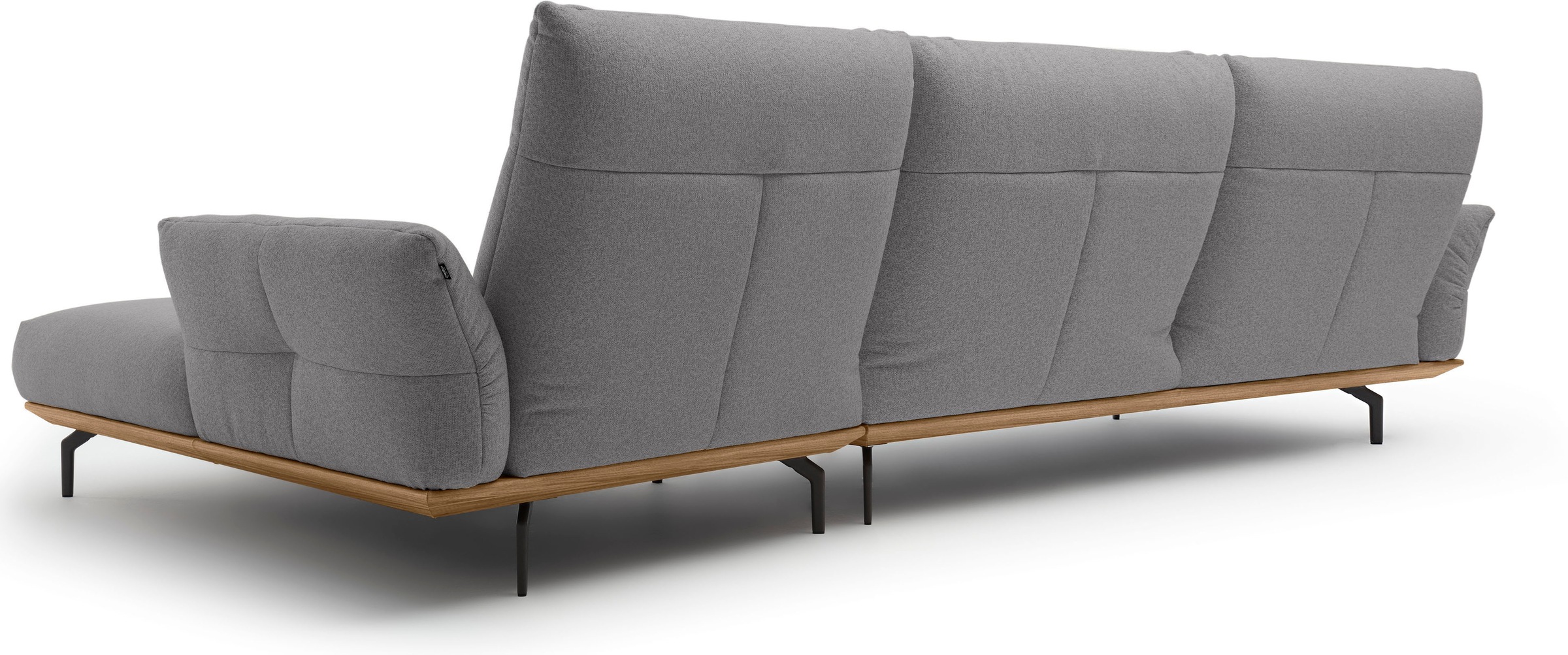 Creation BY ROLF BENZ Ecksofa »CR.460«, Sockel in Nussbaum, Winkelfüße in Umbragrau, Breite 338 cm