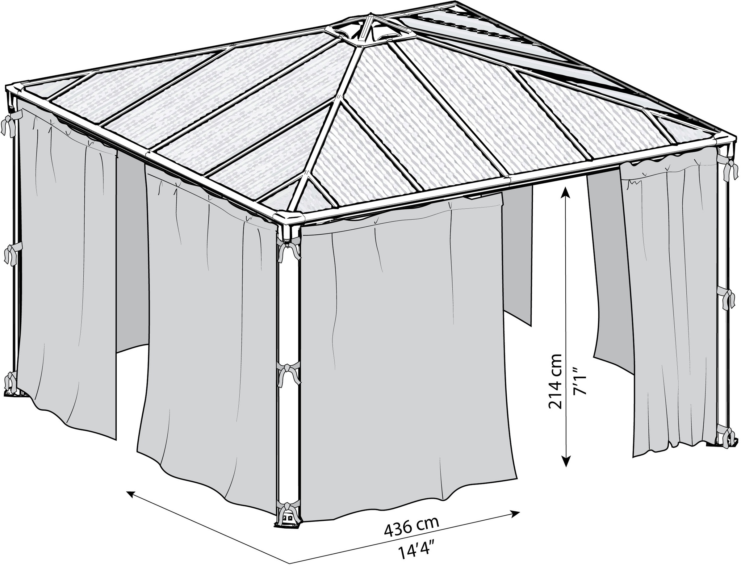 Palram - Canopia Pavillonseitenteil »Gazebo-Gartengitter-Kit«, mit Reißverschluß und Clips