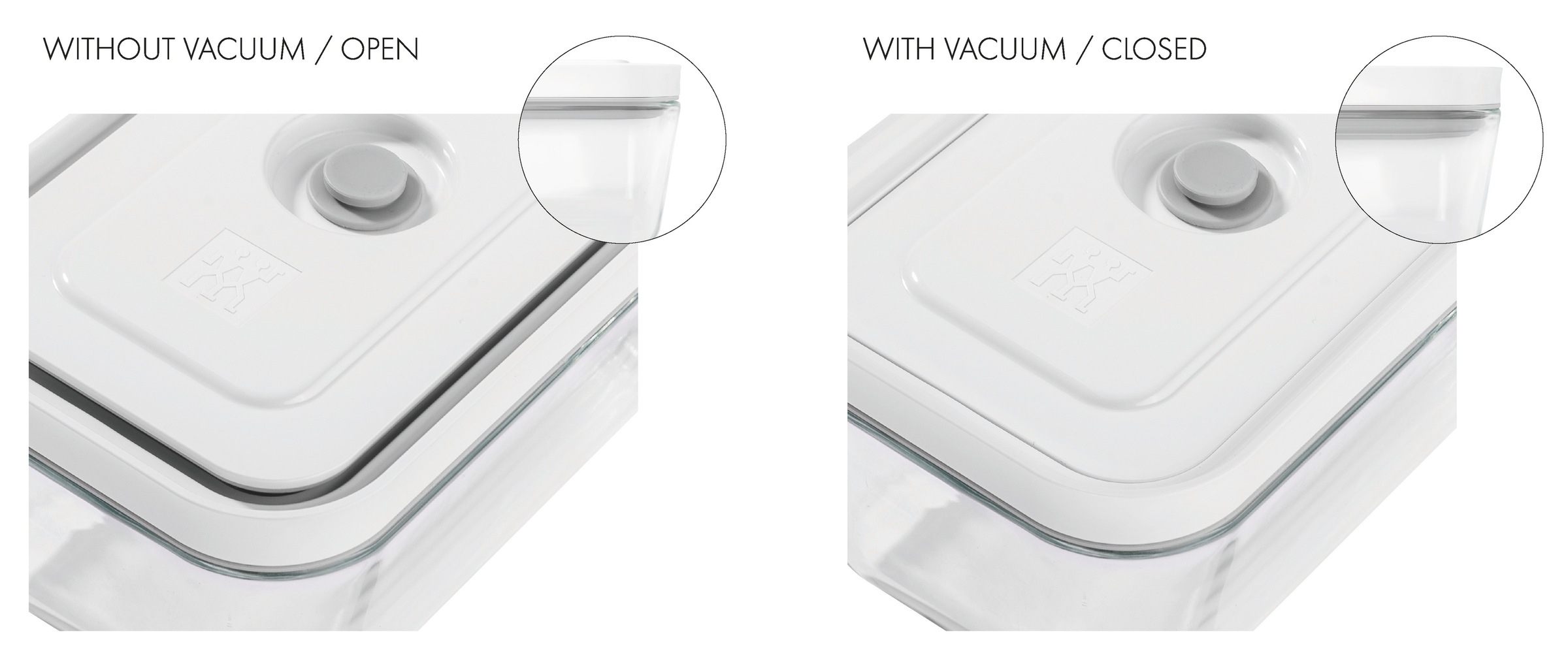 Zwilling Vakuumbehälter »Fresh & Save« Set, Vakuumpumpe inkl. 2 Vakuumboxen & 4 Vakuumbeutel, 7 Stk. tlg. Vakuum Starter-Set, Glas/Kunststoff, Spülmaschinengeeignet, Grey Line