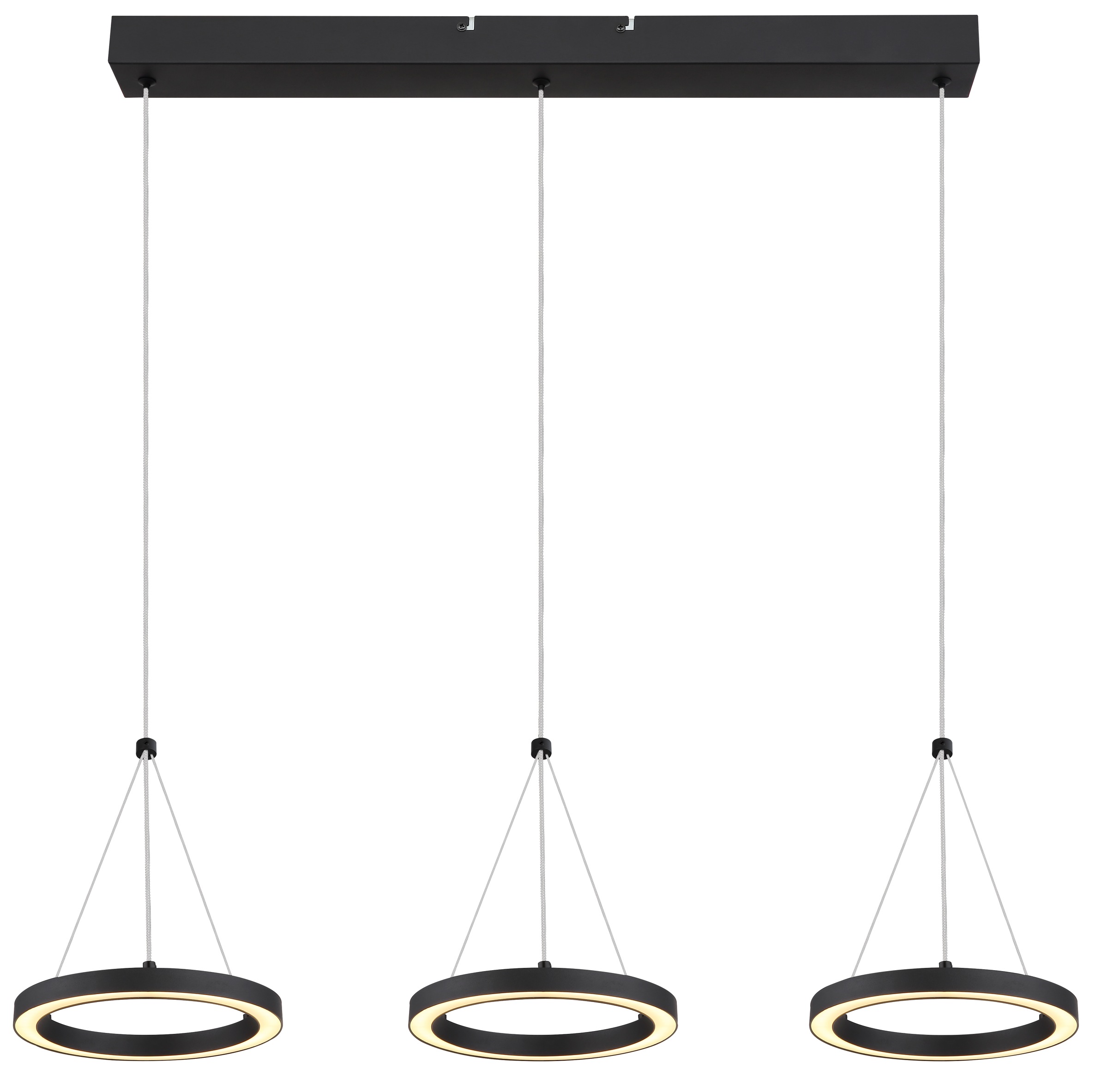 "GLOBO LIGHTING Hängeleuchte ""GRENVIX"", schwarz (schwarz matt), 1, H: 120cm, 1 Stk., Leuchten, Hängeleuchte Schwarz, Opal, 3 Helligkeitsstufen, LED