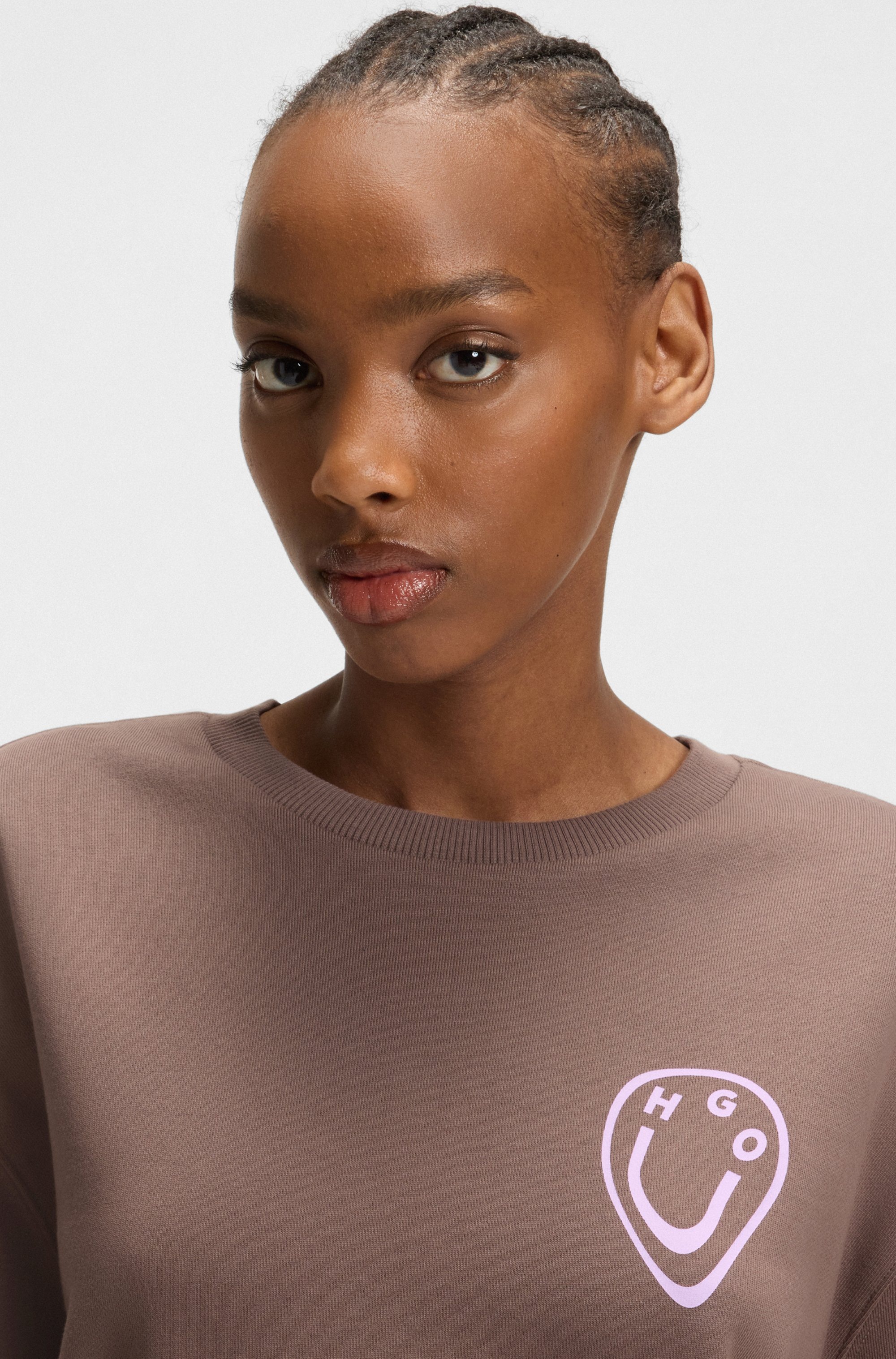HUGO Blue Sweatshirt "Oversized Crew", Rundhals, mit Print günstig online kaufen