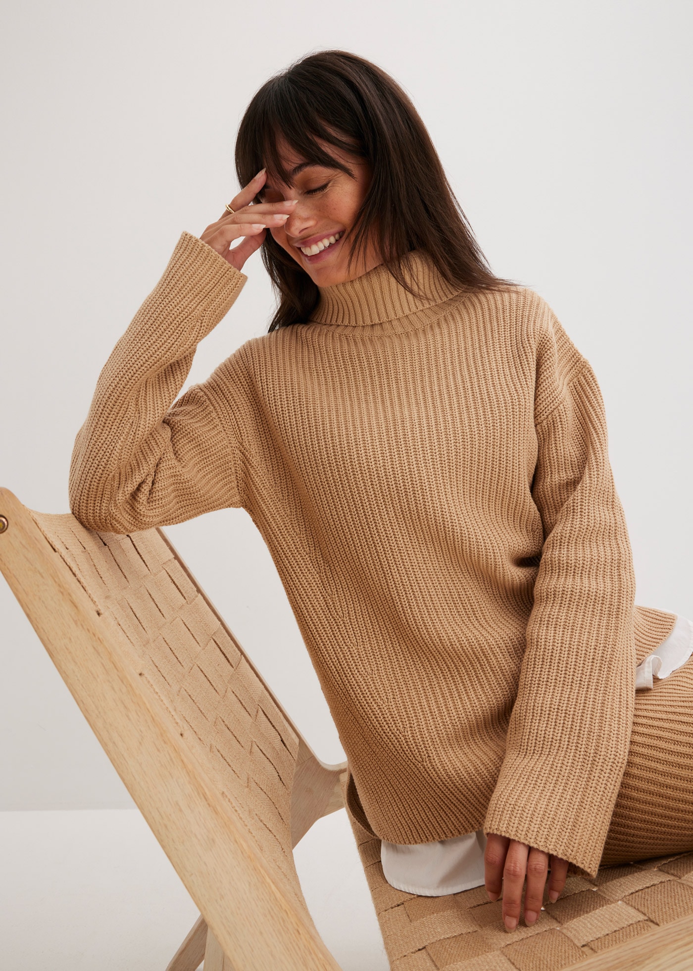 bonprix Rollkragenpullover »Rollkragenpullover aus reiner Baumwolle« Rollkragenpullover aus reiner Baumwolle