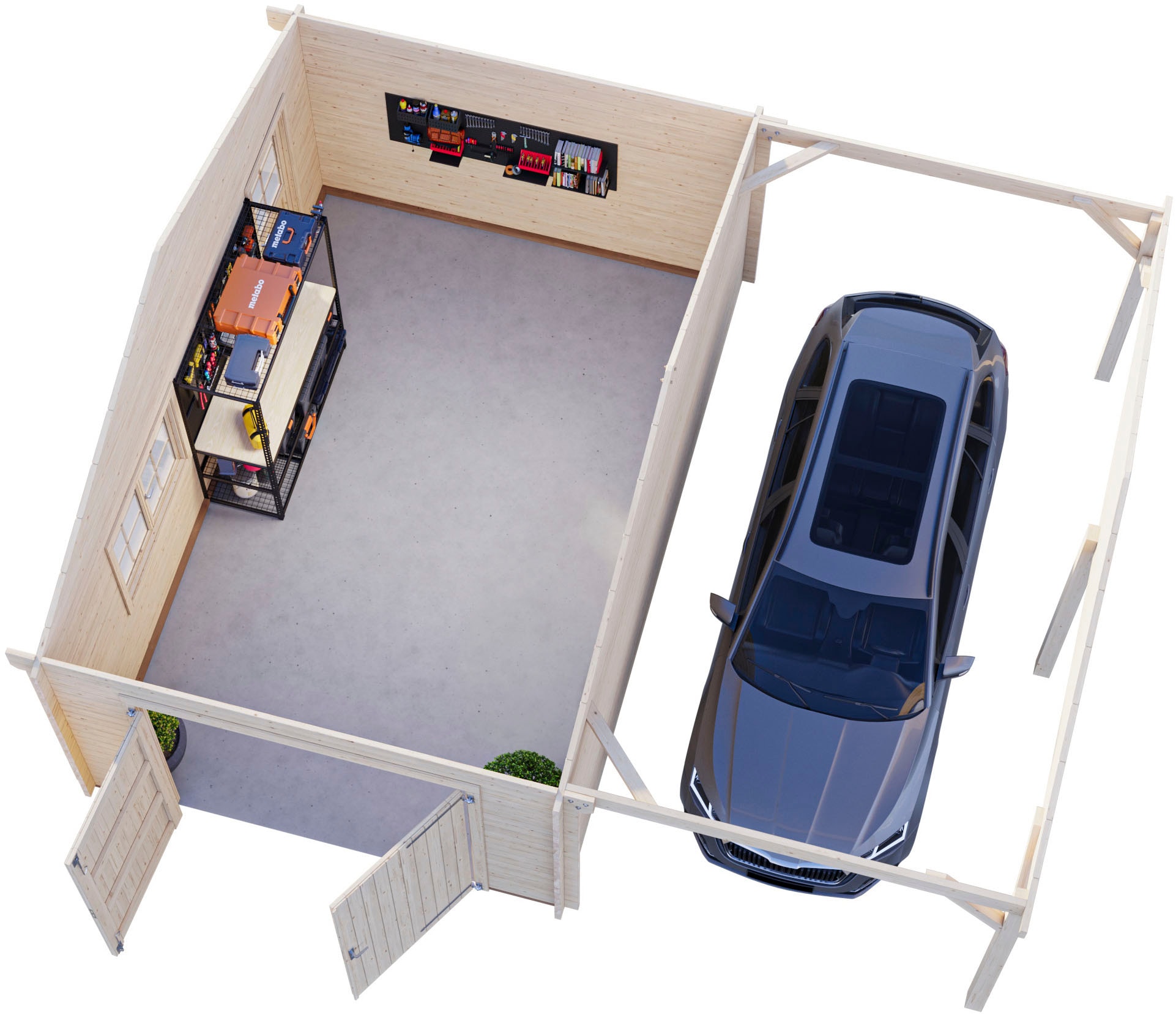 Palmako Garage »Roger, mit Holztor« BxTxH: 703x619x316 cm