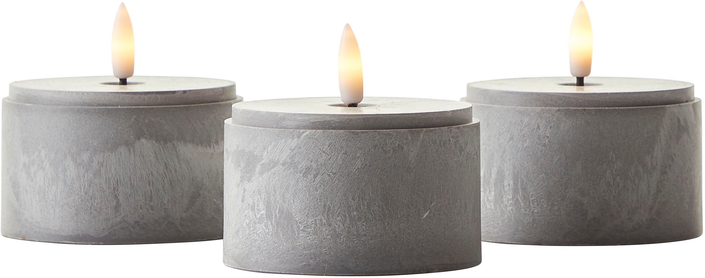 BRILLIANT Bougie Outdoor Table Lamp Grey Smoke Glass 3-Piece Set 3