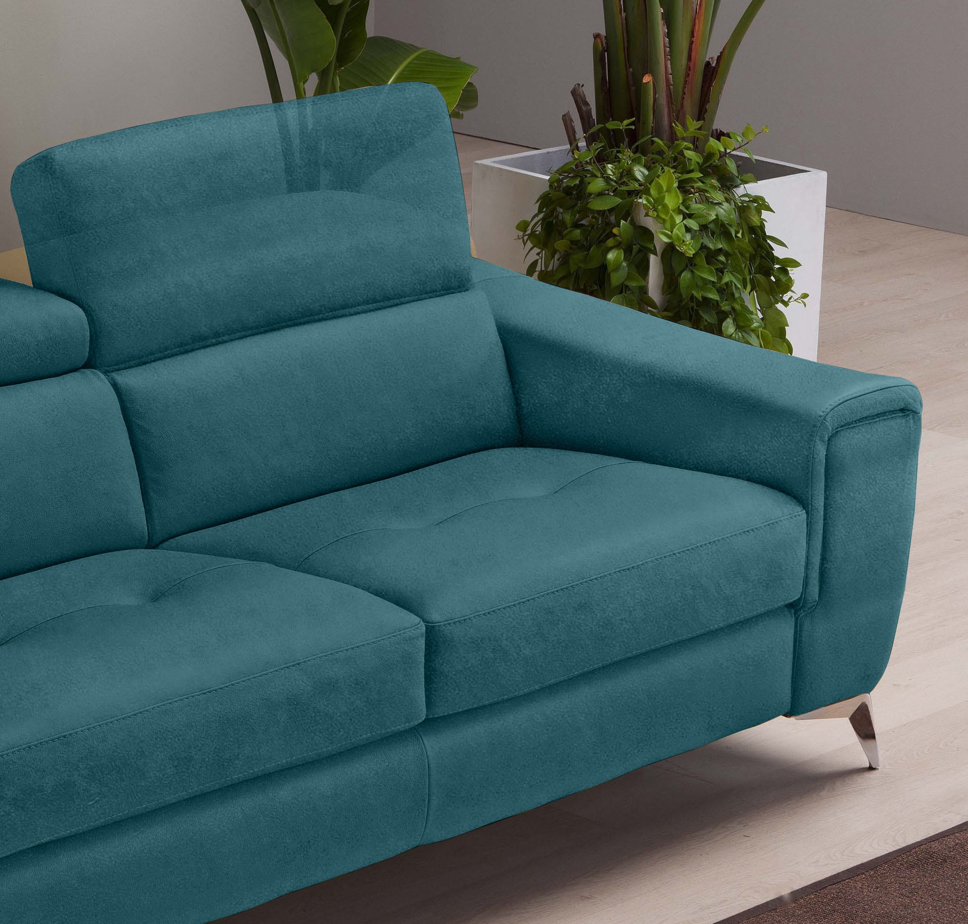 Egoitaliano Schlafsofa »Francine, Designsofa, Loungesofa mit Dauerschlaffunktion, Bettfunktion«, hochwertiger Metallbettrahmen & Matratze, Kopfteil manuell verstellbar
