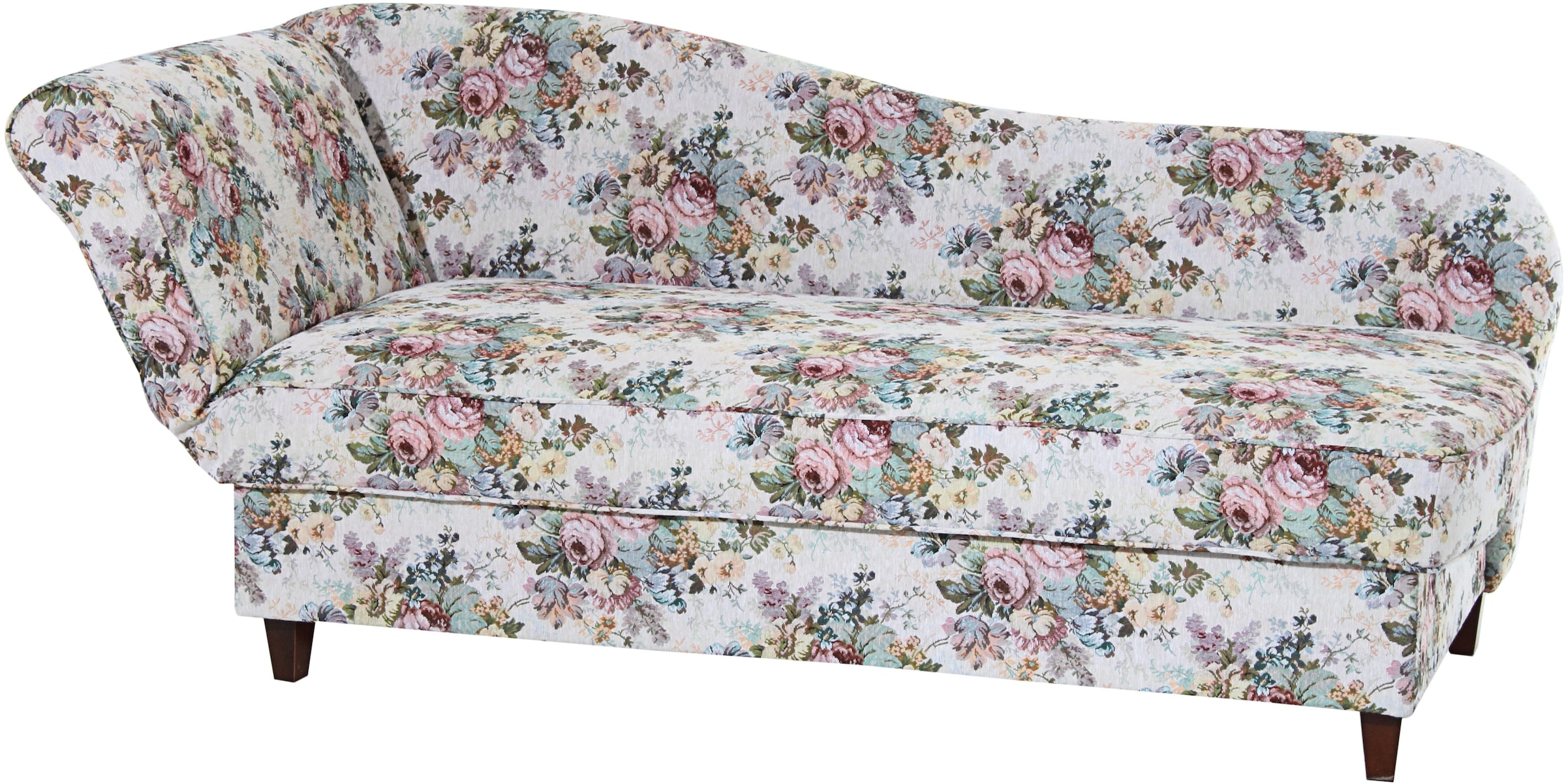 Max Winzer® Recamiere »Saturn, floraler Bezug, mit Bettkasten, bequem durch Federkern«, Armlehne wahlweise links oder rechts