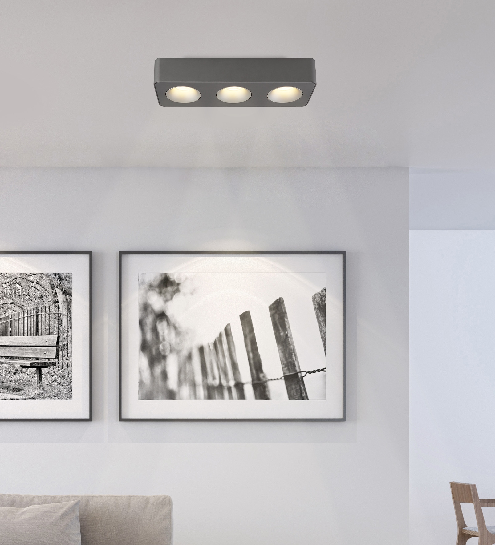 GLOBO LIGHTING LED Deckenstrahler »HANGARAU«, Leuchtmittel LED-Modul | LED fest integriert, Spot/grau/3000K/Flur/Wohnbereich/LxBxH: 1800x85x185mm
