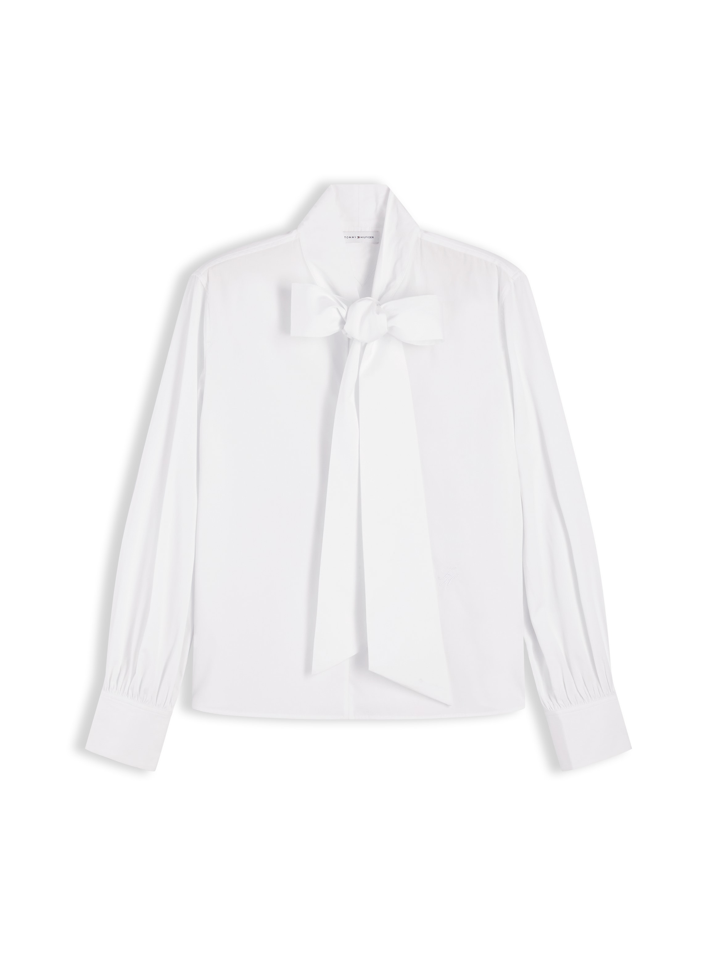 Tommy Hilfiger Langarmbluse »POPLIN BOW TIE LS SHIRT« Baumwolle