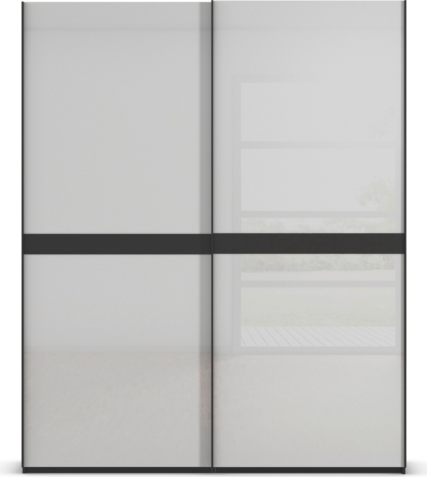 rauch Schwebetürenschrank »Kleiderschrank Schrank Garderobe Schlafzimmerschrank SCALE-LINE«, edle Optik mit Bauchbinde in Korpusfarbe mit Glasfront MADE IN GERMANY