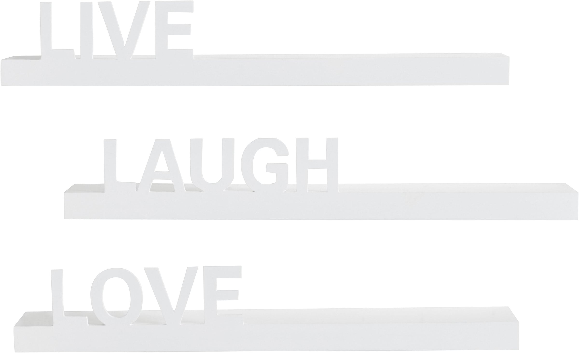 my home Deko-Wandregal "Live - Love - Laugh" Set, 3-tlg. Set, 3 Stk. tlg. D günstig online kaufen