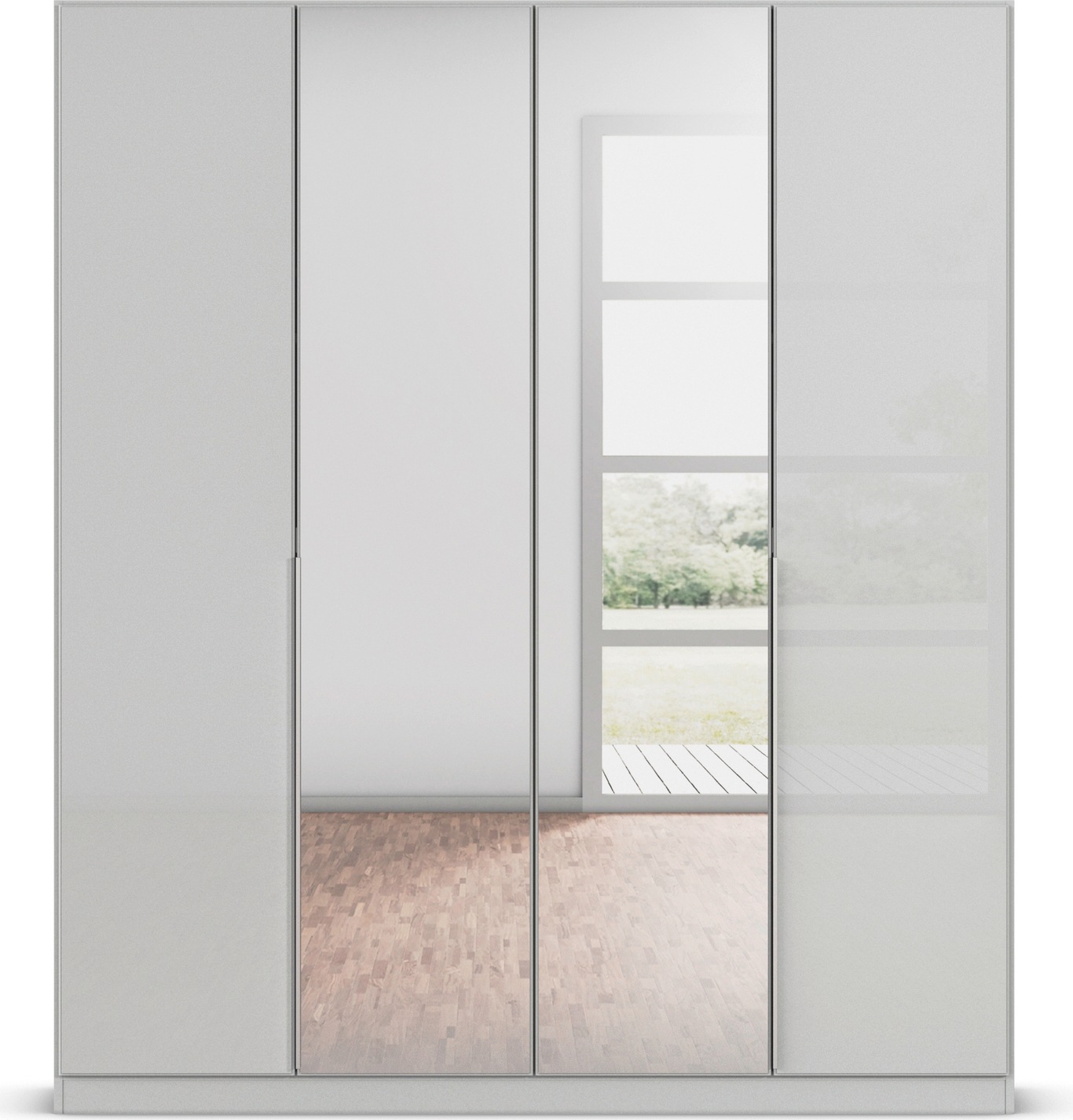 rauch Drehtürenschrank »Kleiderschrank Kleiderschränke Schrank Garderobe AGORDO mit Glasfront«, (in zwei Griff-Farben), durchdachte Innenausstattung, in 6 Breiten und 2 Höhen MADE IN GERMANY
