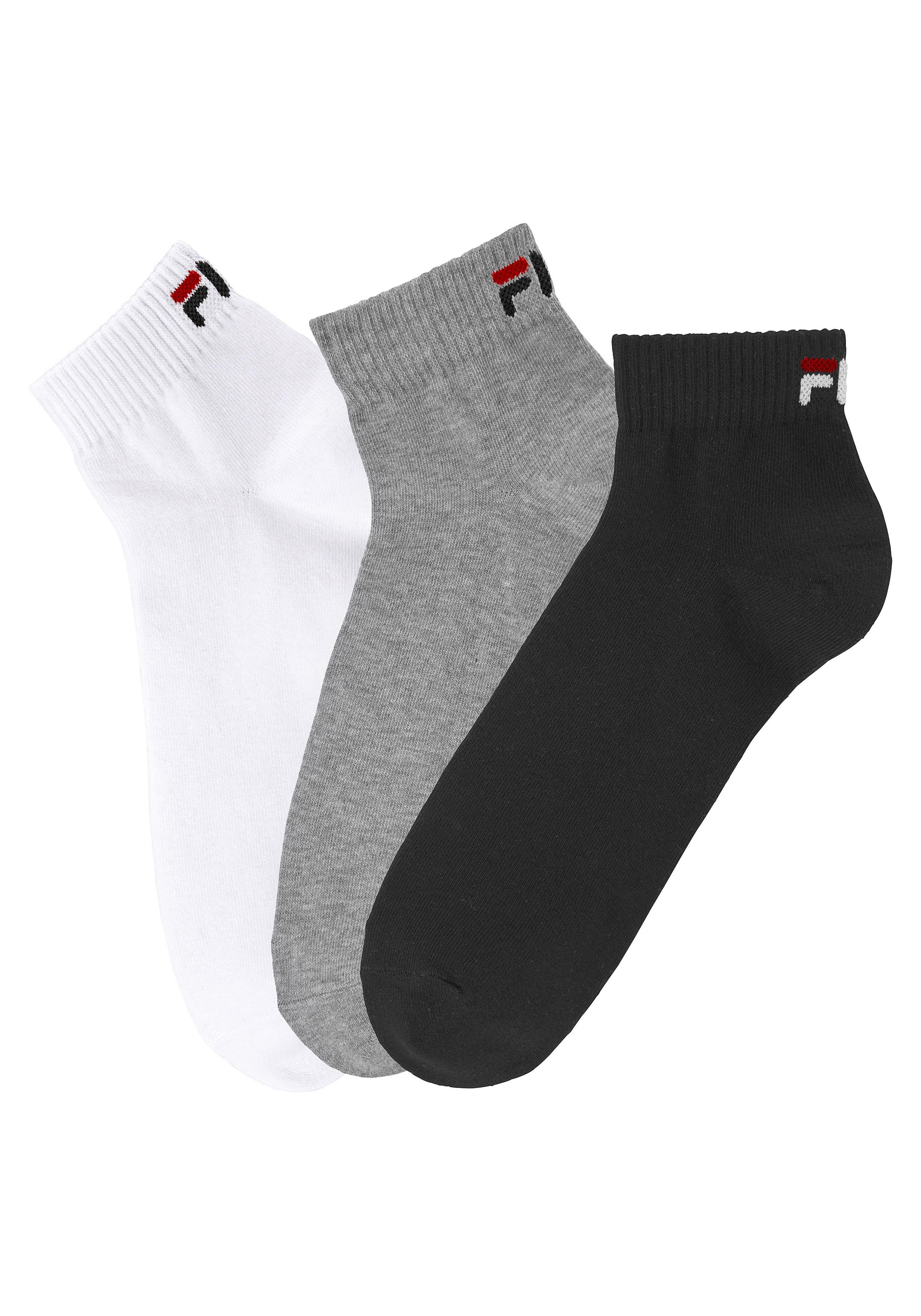 Fila Kurzsocken, (3 Paar), Logostickerei BAUR | mit bestellen