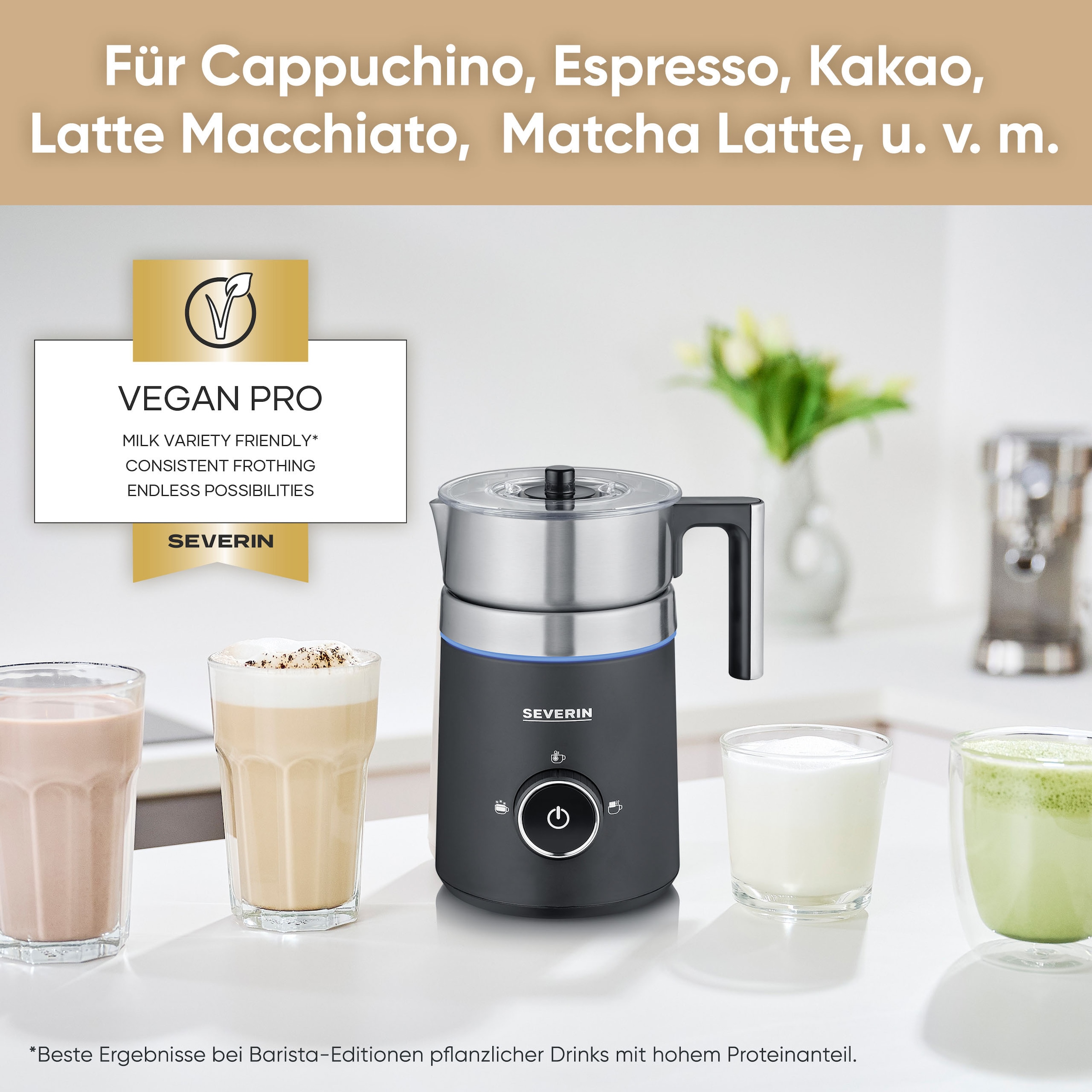 Severin Milchaufschäumer »SM 3585 Spuma 500« 500 W Induktion punktgenaues Ausgießen - Barista-Ausgusszotte, mit Schokoladenfunktion