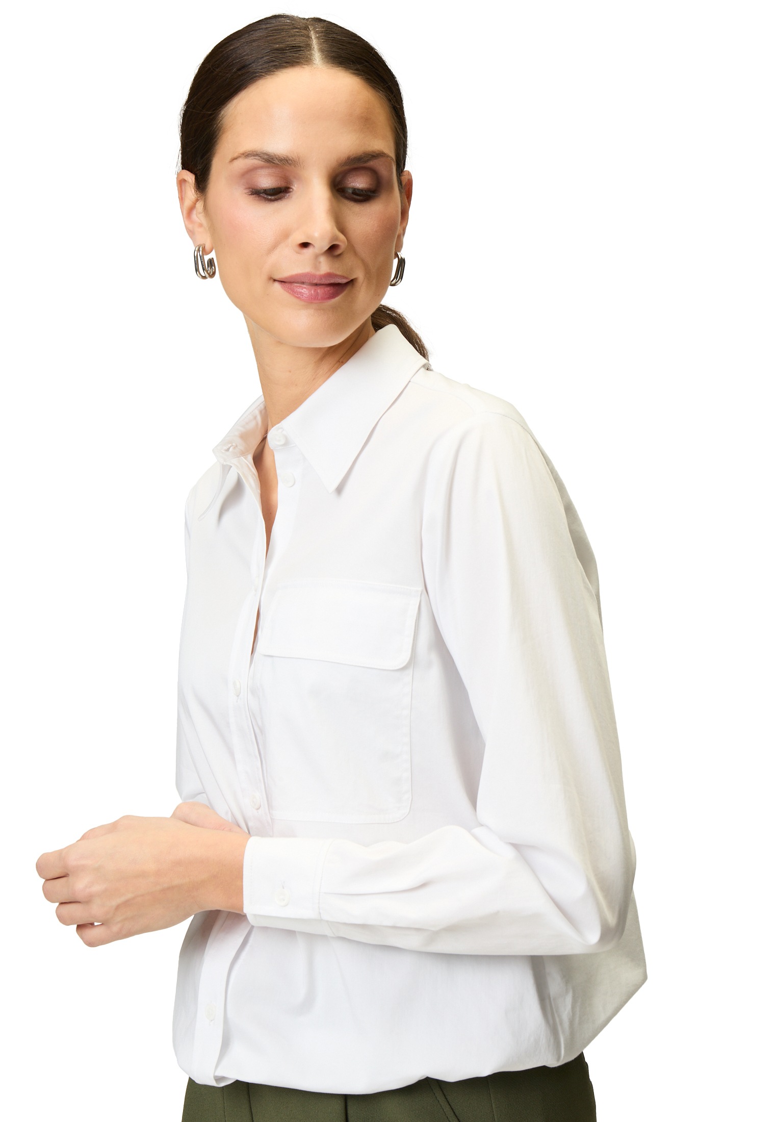 Zero Klassische Bluse »zero Bluse mit Tunnelzug Pattentasche«