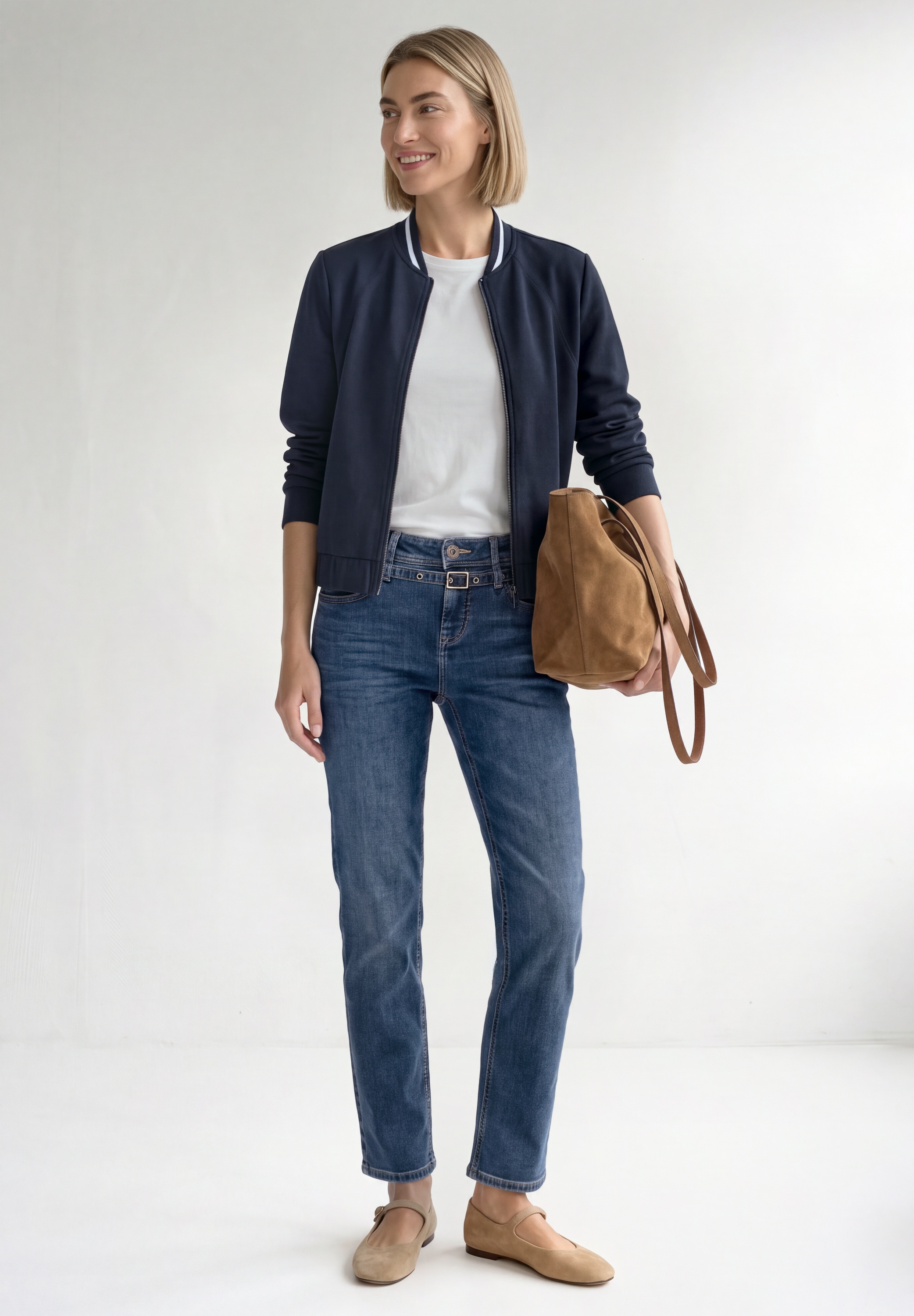 STREET ONE Comfort-fit-Jeans mit Gürtel