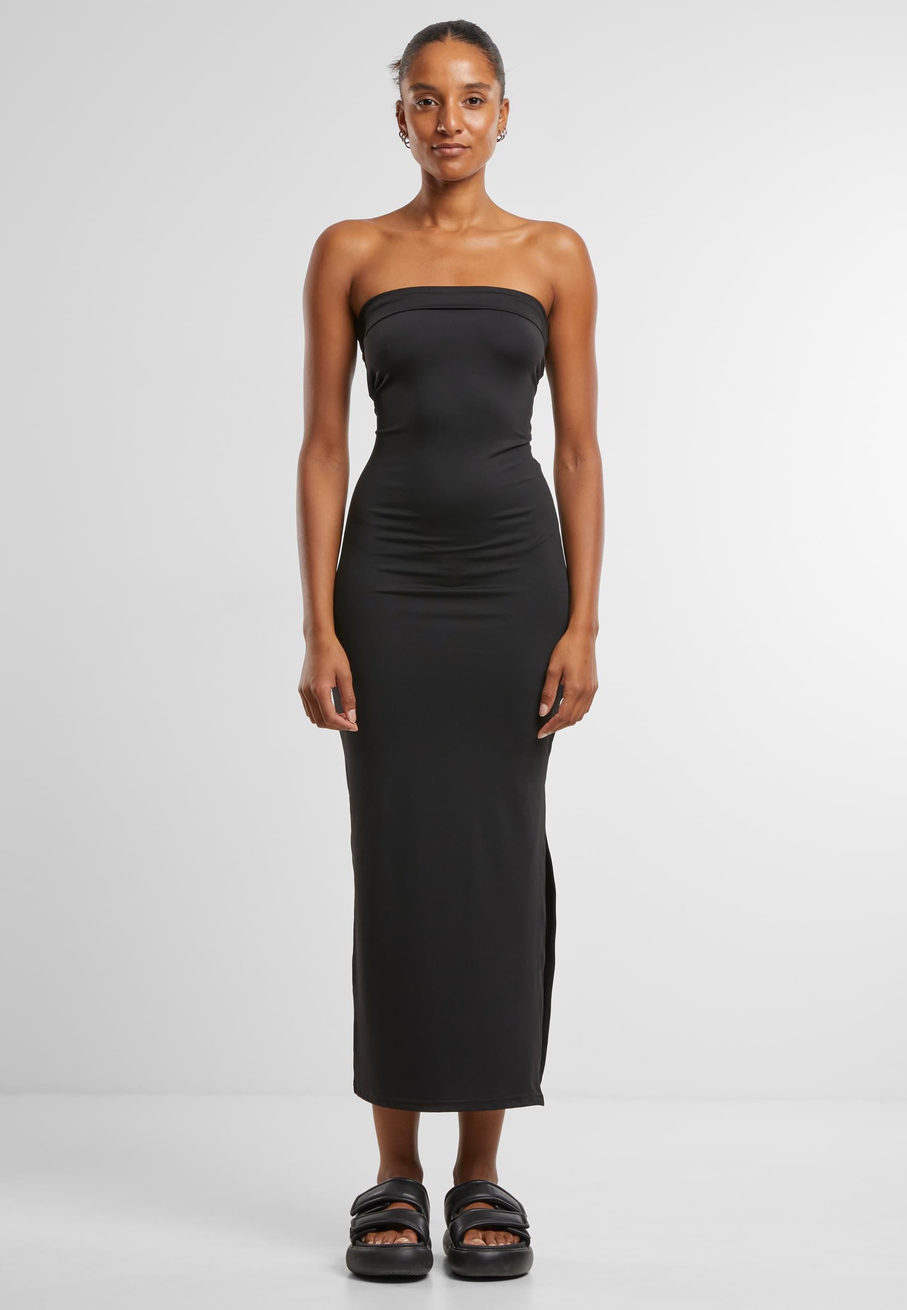 URBAN CLASSICS Shirtkleid »Urban Classics Ladies Bandeau Midi Dress«, (1 tlg.)