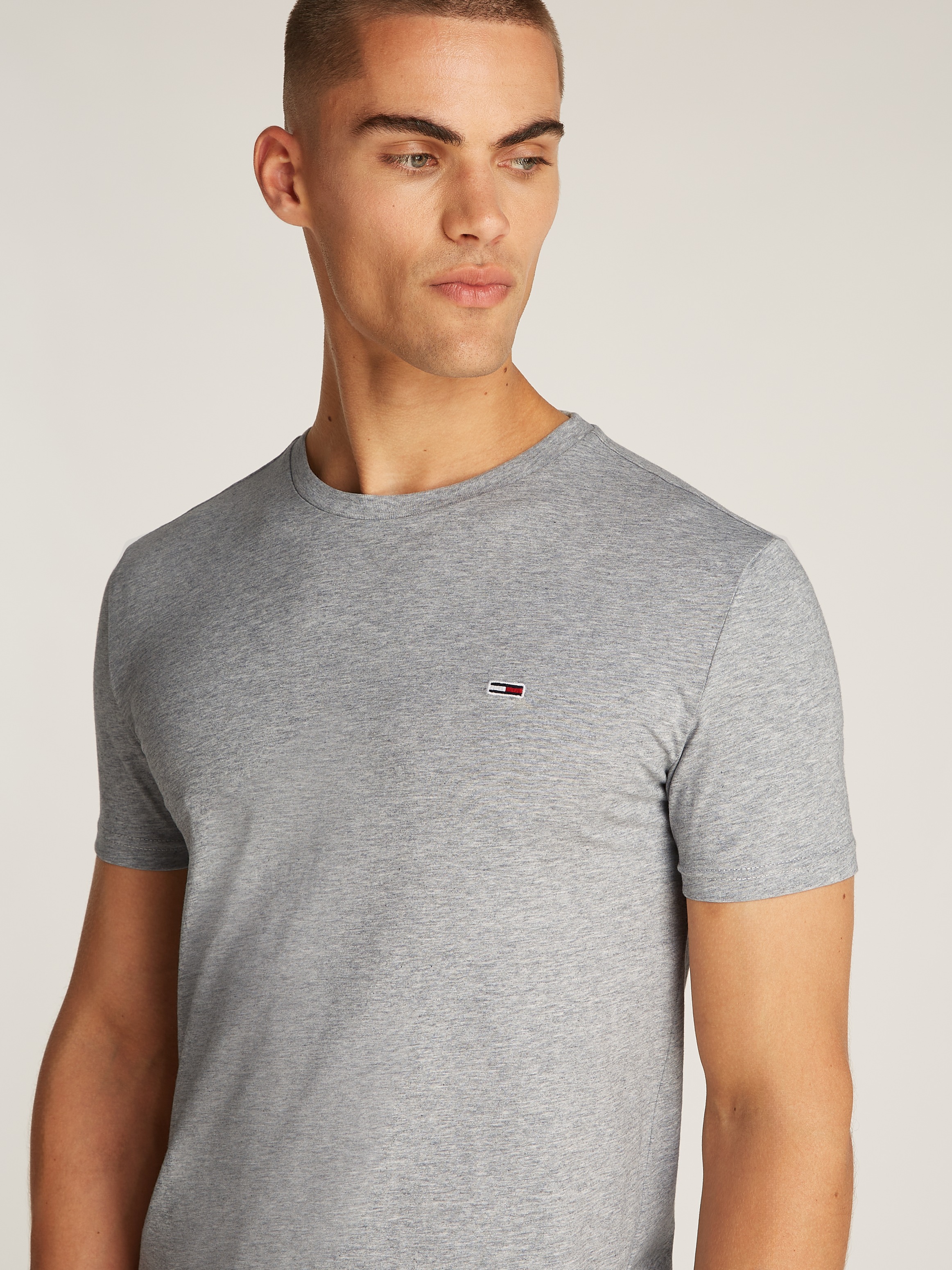 Thumbnail - Tommy Jeans T-Shirt "TJM XSLIM JASPE HTR TEE EXT", Mit Rundhalsausschnitt