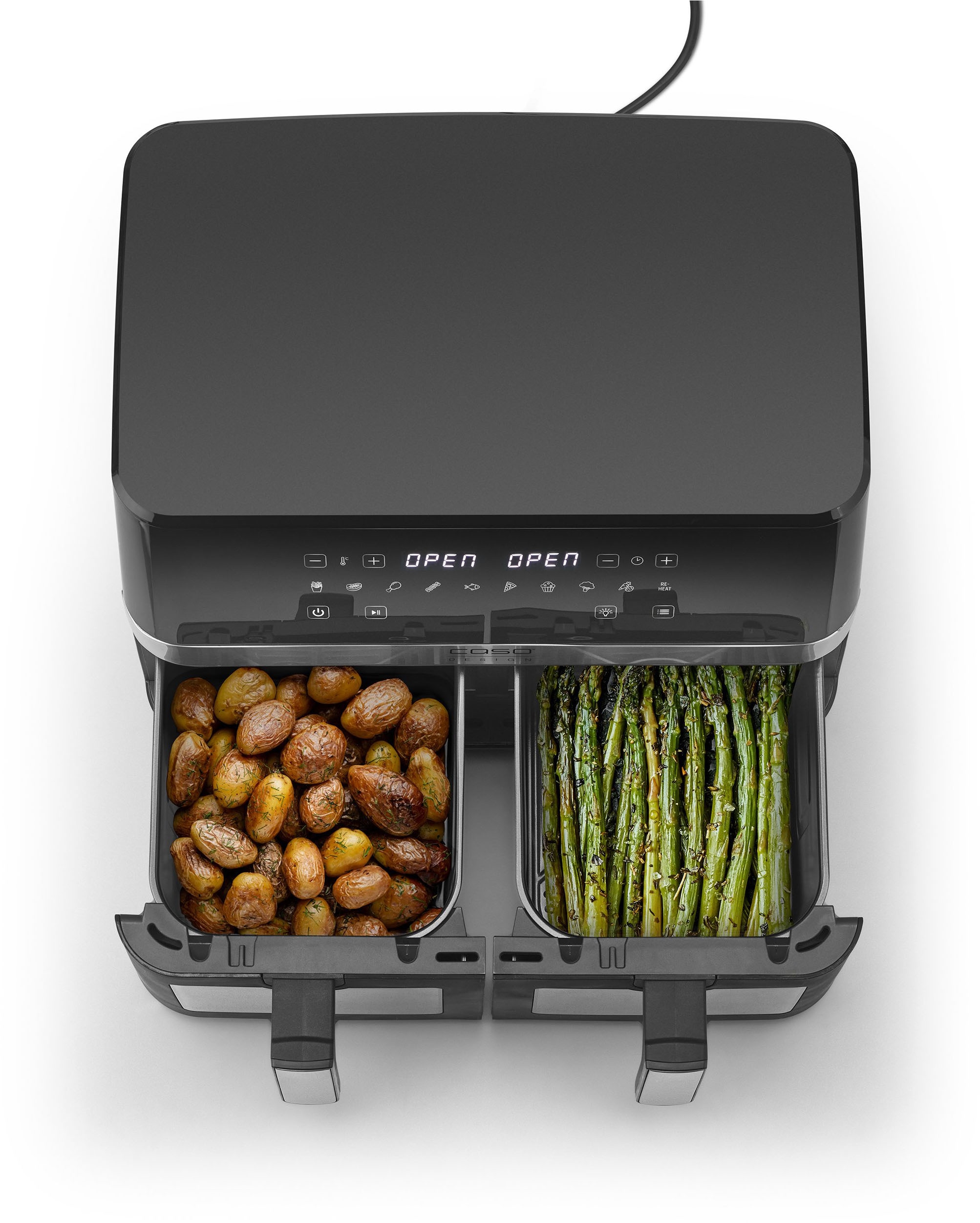 Caso Heißluftfritteuse »3186 Design AirFry DuoChef«, 2200 W, Fassungsvermögen 0 l