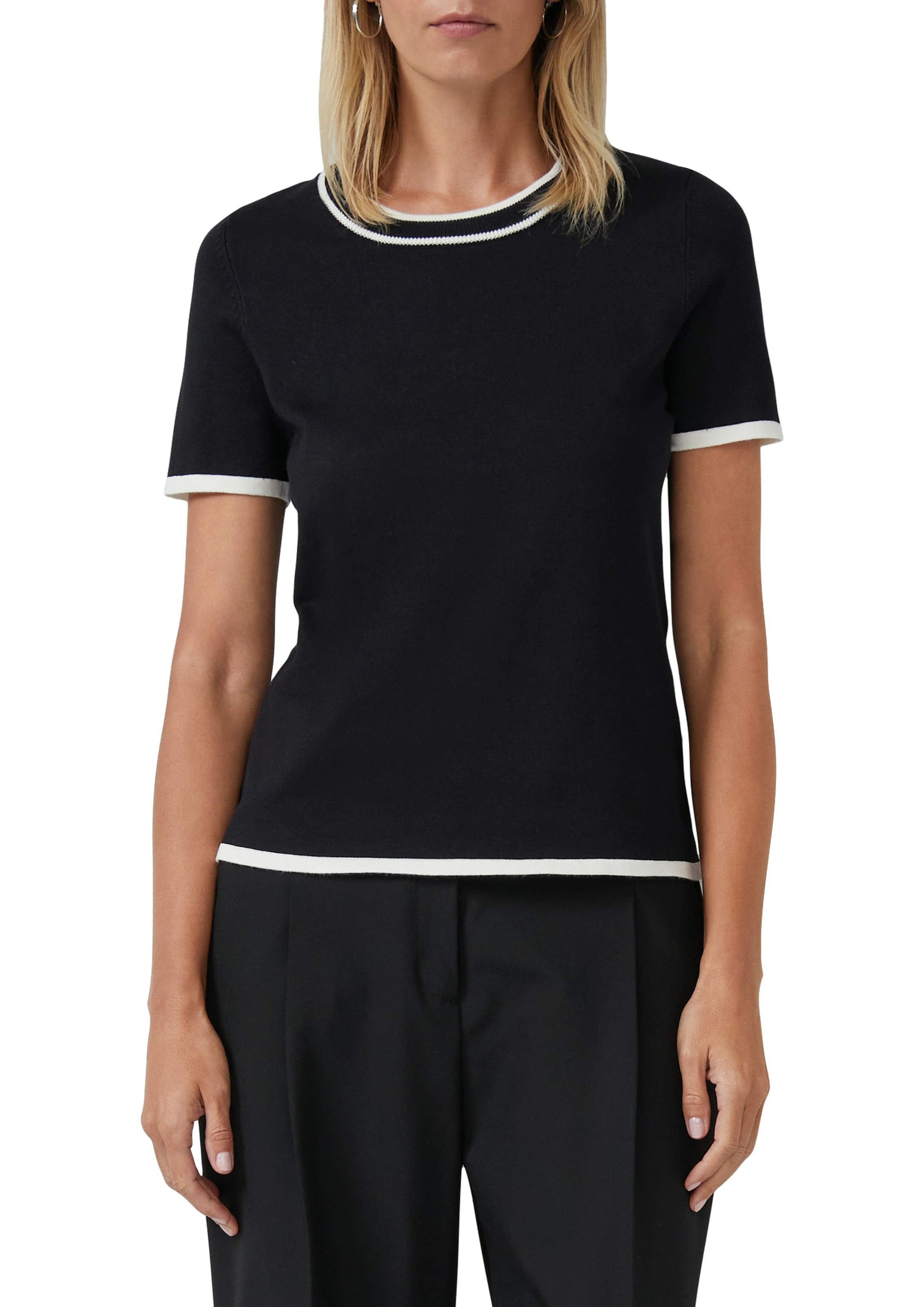 s.Oliver BLACK LABEL Kurzarmpullover, Feinstrick, in Rundhalsform günstig online kaufen