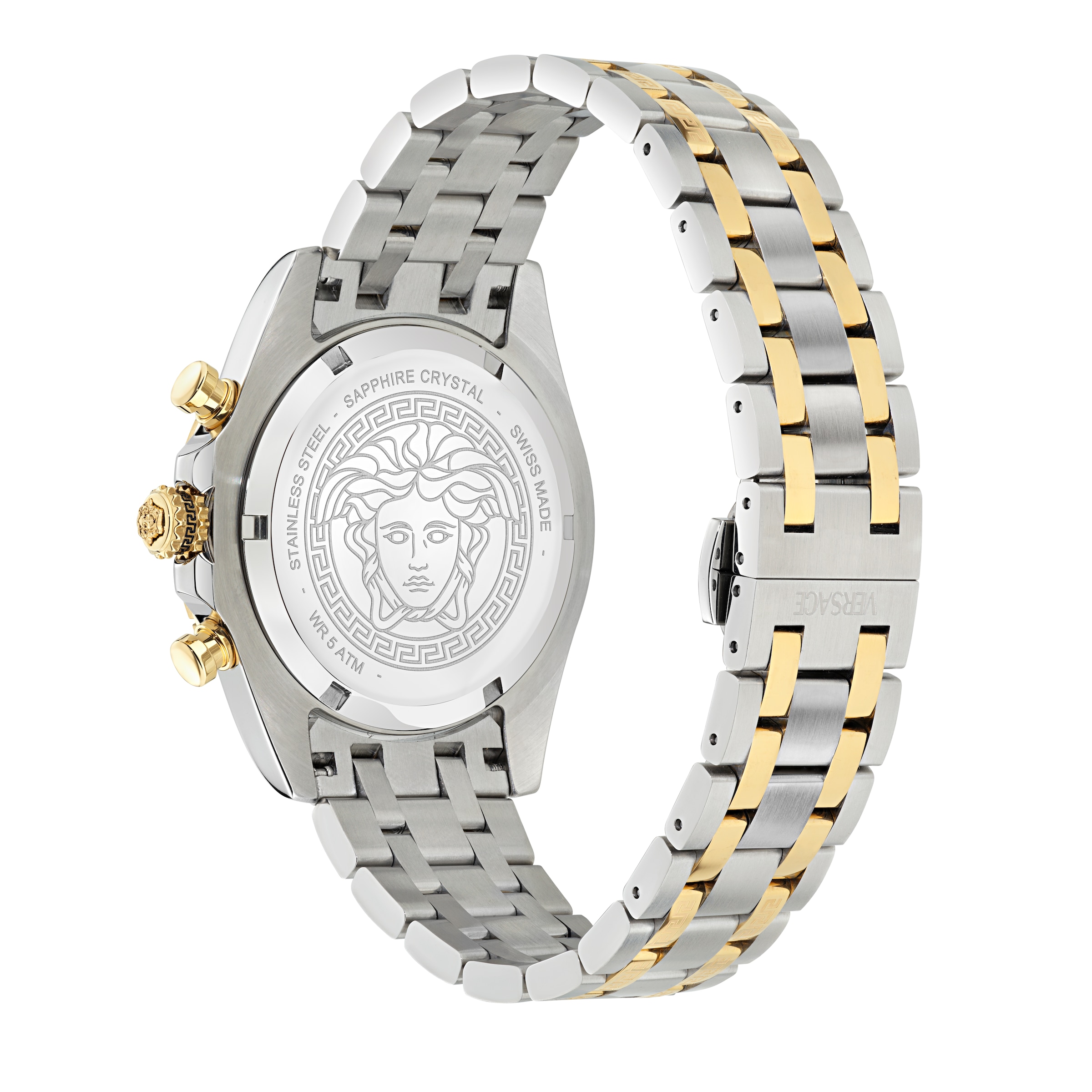 Versace Chronograph »FORNAX« Quarzuhr, Armbanduhr, Herrenuhr, Swiss Made, Edelstahlarmband, analog