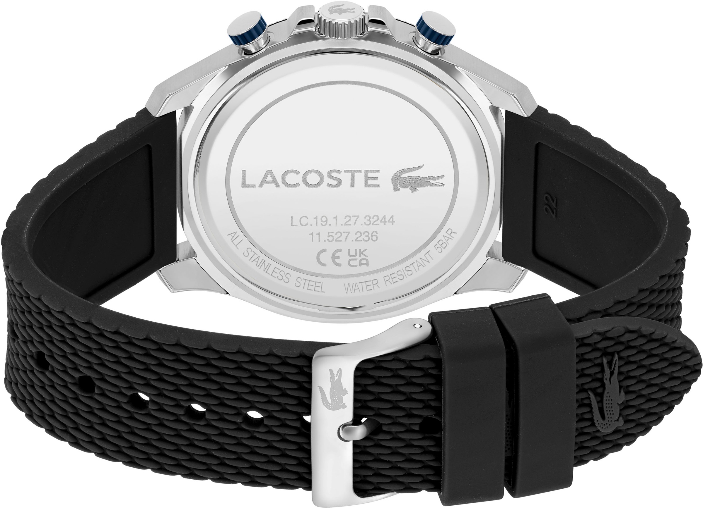 Lacoste Chronograph »NEO HERITAGE«, Quarzuhr, Armbanduhr, Herrenuhr, Stoppfunktion, Silikonarmband
