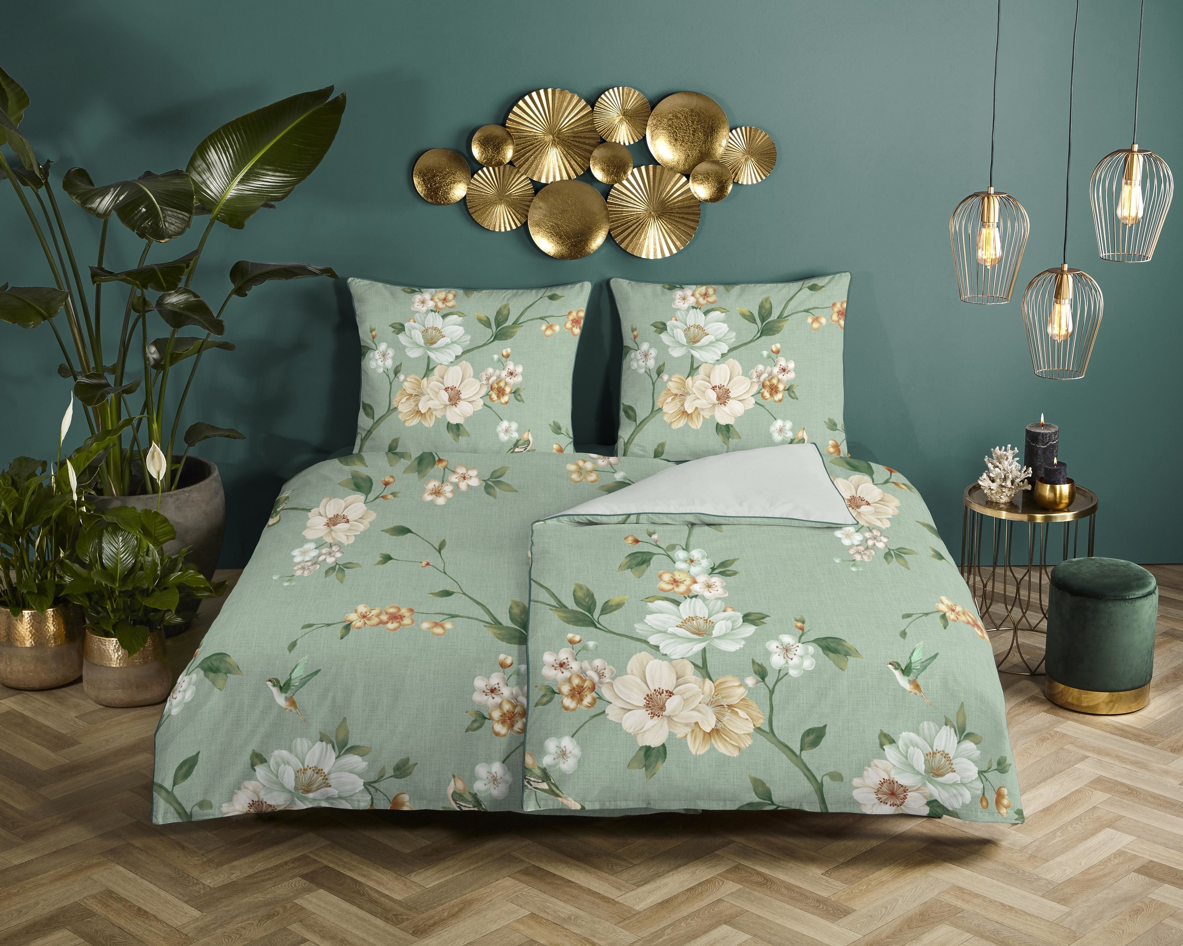 Descanso Wendebettwäsche "Sizena" 2 Stk. Satin, Reißverschluss, Paspel, Bie günstig online kaufen