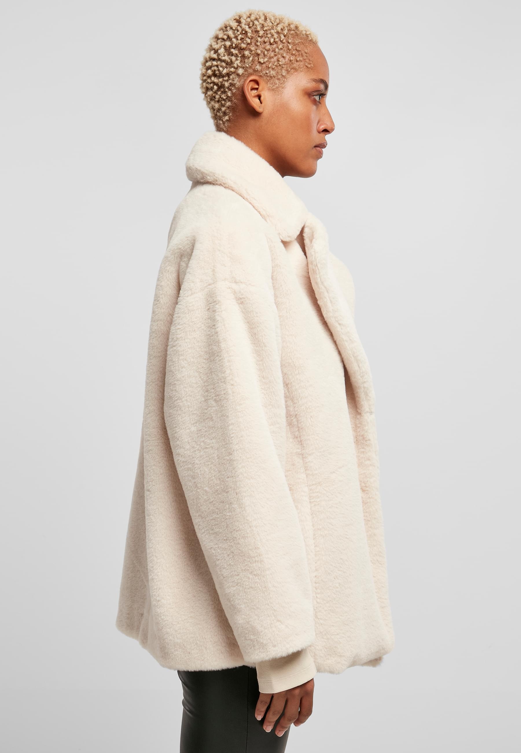 URBAN CLASSICS Winterjacke »Urban Classics Damen Ladies Lapel Teddy Jacket«, (1 St.), ohne Kapuze
