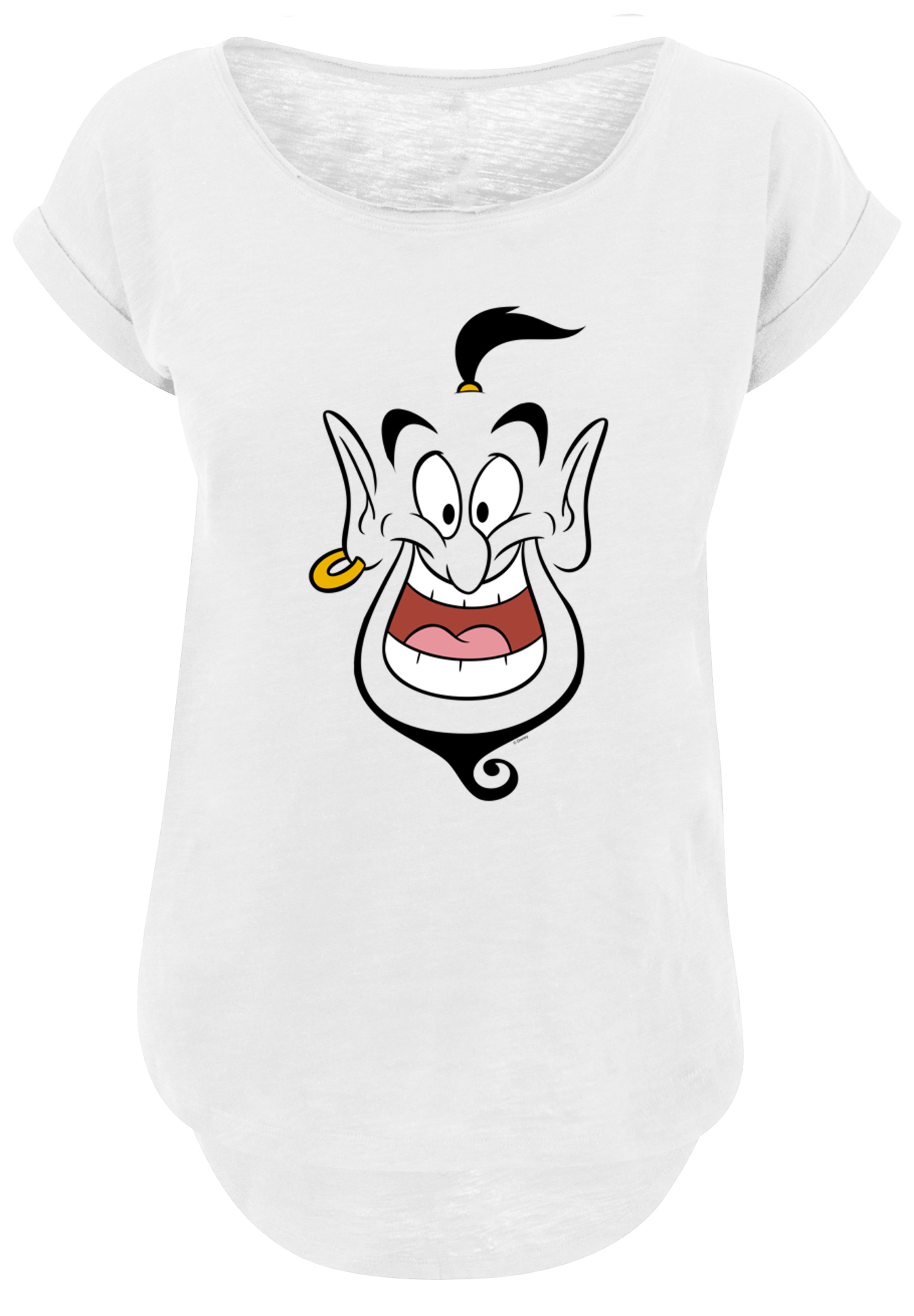 F4NT4STIC T-Shirt »Long Cut T-Shirt Disney Aladdin Genie Face«, Damen,Premium Merch,Lang,Longshirt,Bedruckt