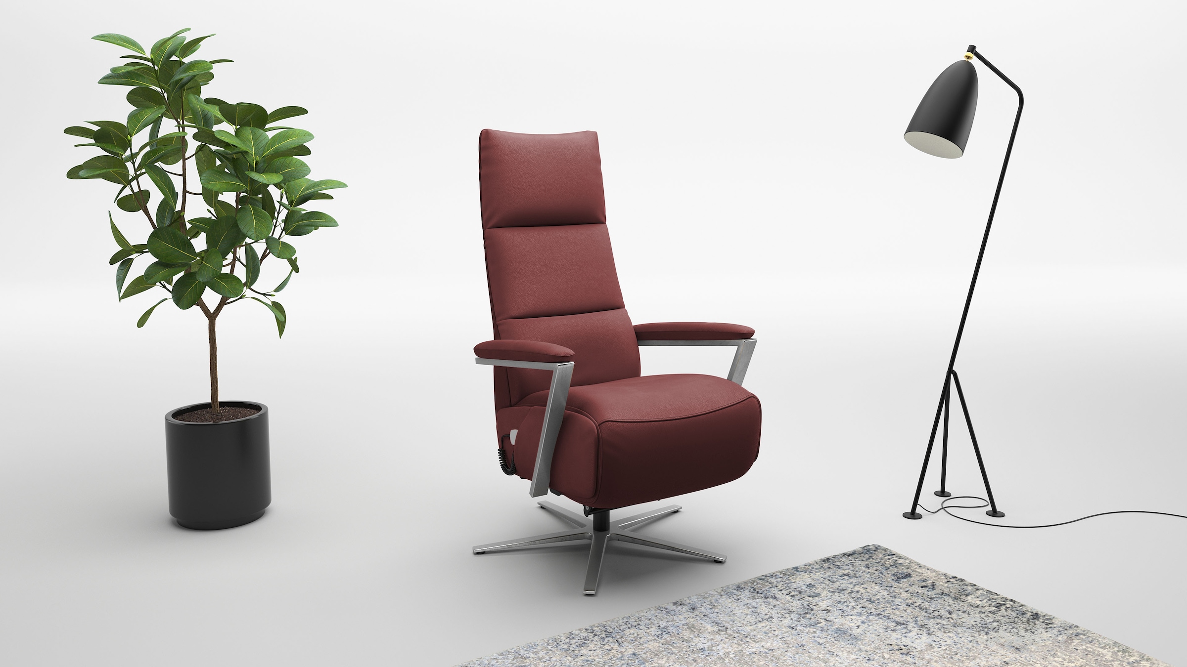 sit&more TV-Sessel "Vario Comfort, inkl. Kopfteilverstellung & 360 Drehfunktion" inkl. Herz-Waage-Funktion & 3 Motoren, Höhe der Armlehnen 64cm